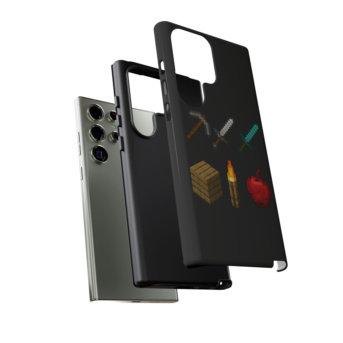 Minecraft-Inspired Tough Samsung Phone Case Pixel Art Design for Gamers Phone Accessory for Gamers