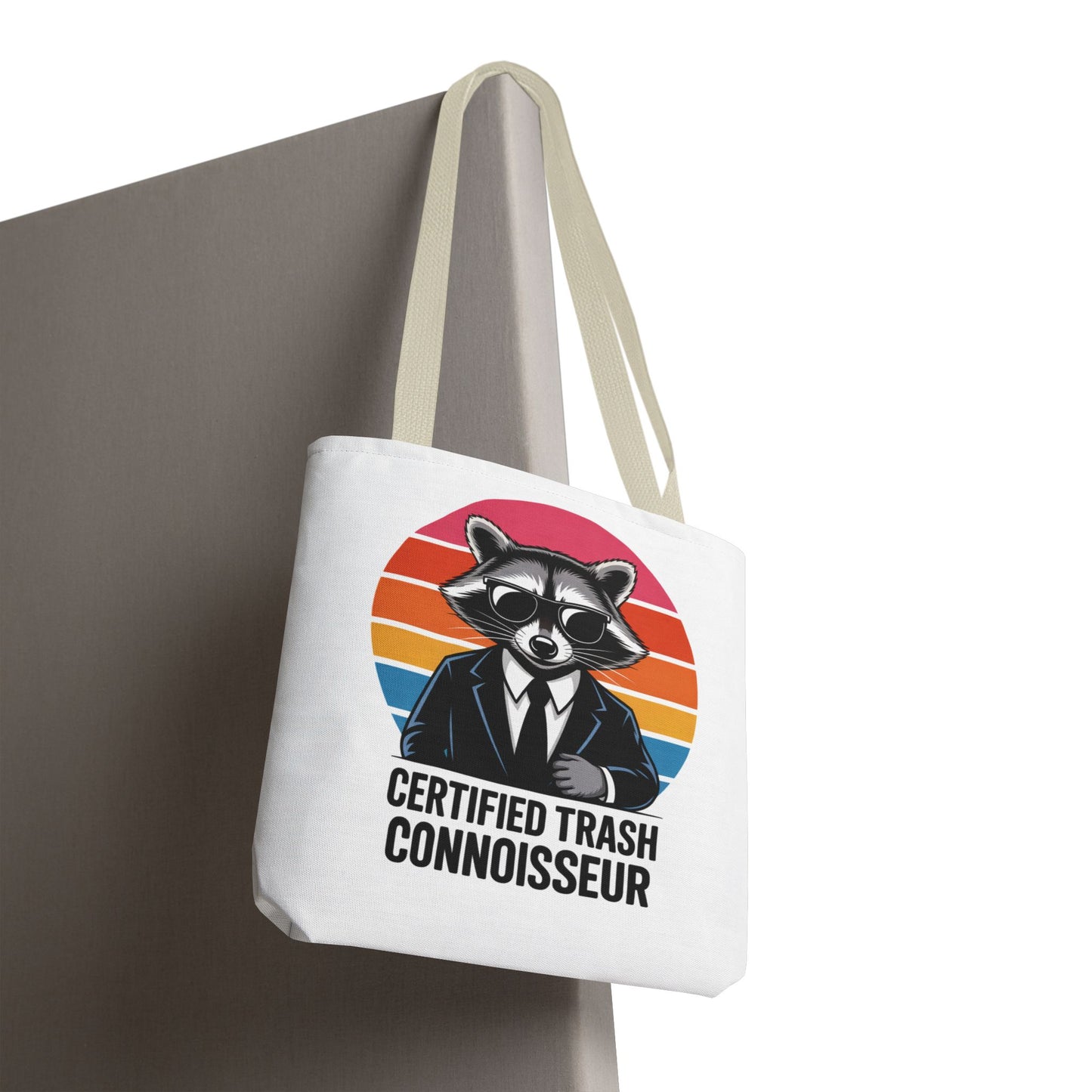 Certified Trash Connoisseur Raccoon Tote Bag Fun and Quirky Everyday Carry Trash Panda Bag