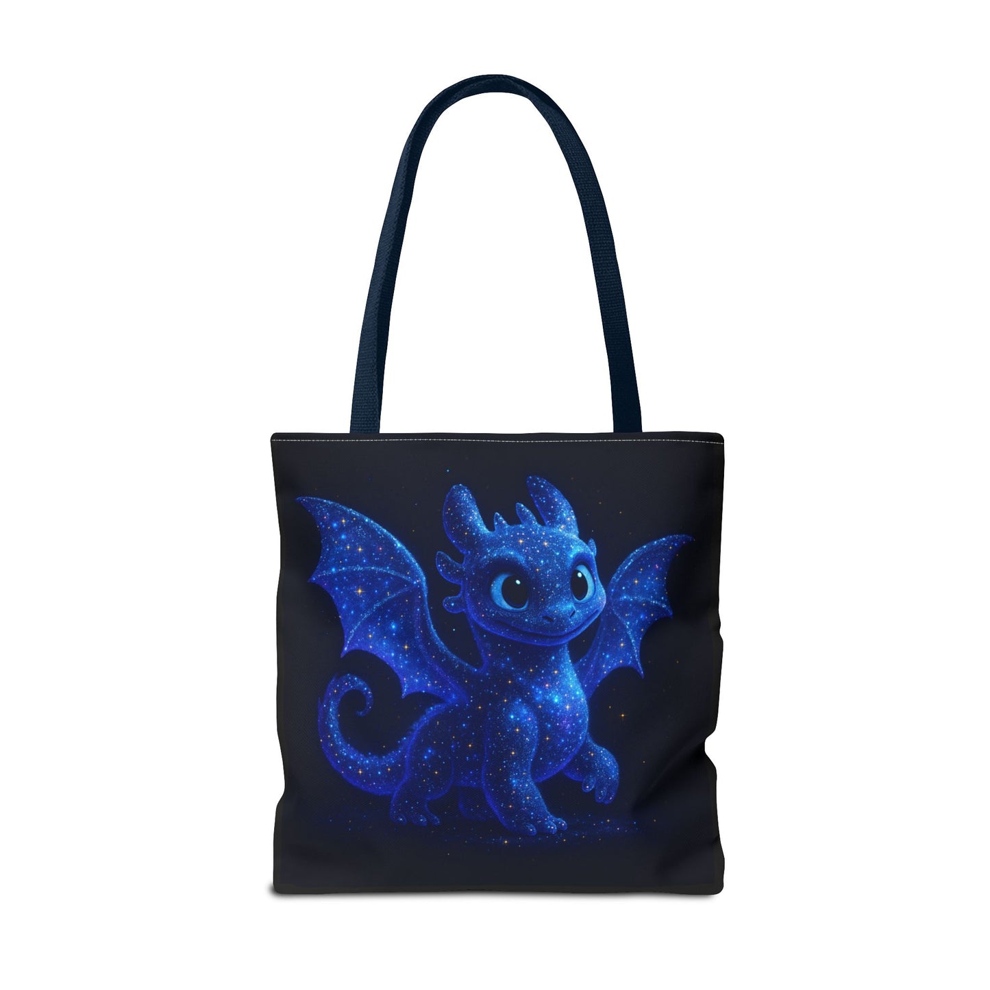 Galaxy Dragon Tote Bag, Cosmic Blue Dragon Shoulder Bag With Starry Night Design, Fantasy Art Reusable Tote For Gifts And Everyday Use
