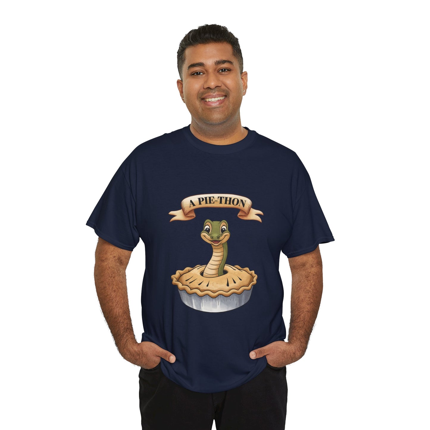 A Pie-Thon Funny Snake Pun Shirt – Cute Animal Joke T-Shirt – Quirky Graphic Tee for Pun Lovers, Reptile Fans, and Unique Gift Ideas
