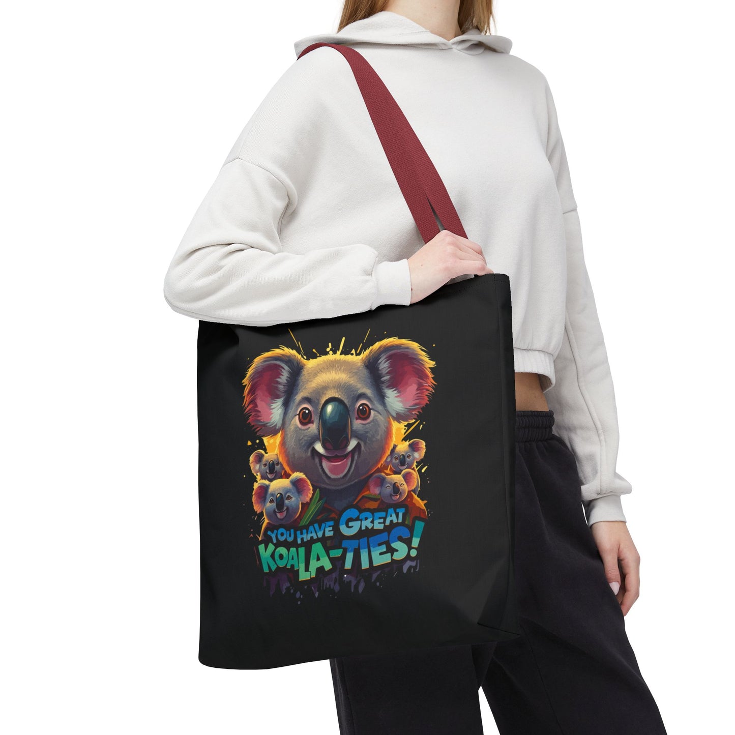 Koala Tote Bag – Funny Animal Pun Bag with Cute Koala Design – Reusable Grocery, Beach, or Everyday Carry Bag – Gift for Koala Lovers