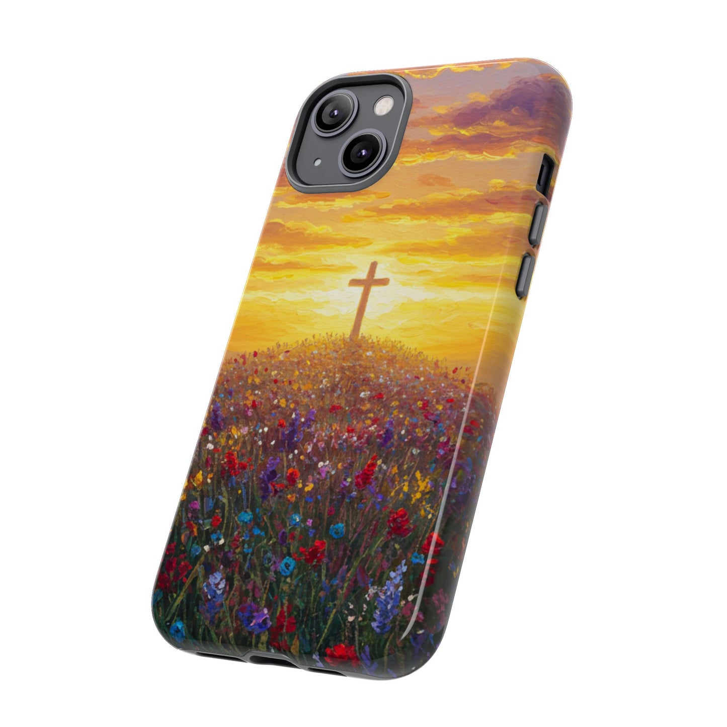 iPhone Case: Monet Style Cross Phone Case Christian Case Inspirational iPhone Case Spiritual Phone Case