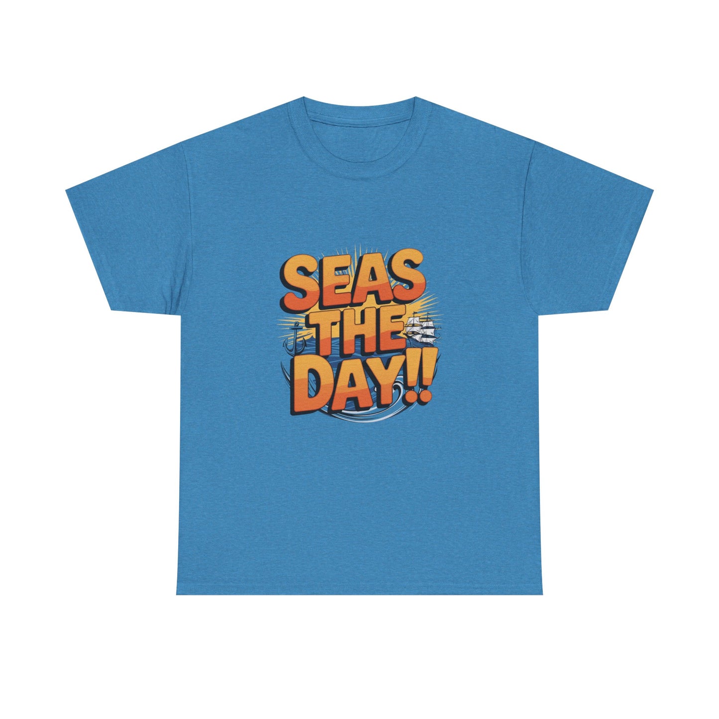 Seas The Day!! Tee • Ocean Pun Graphic Shirt • Comfort Colors Unisex Beachy Vibes • Nautical Aesthetic • Gift for Sea Lovers & Summer Vacays