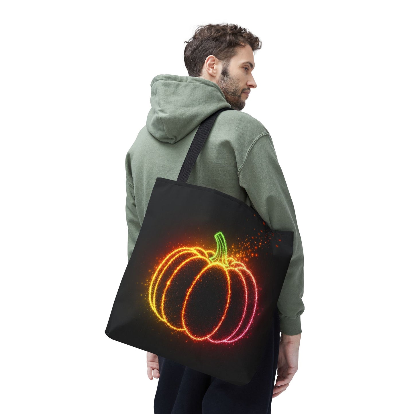 Neon Pumpkin Tote Bag, Halloween Tote, Fall Aesthetic Trick Or Treat Bag, Spooky Season Accessory, Pumpkin Bag, Fall Gift Idea