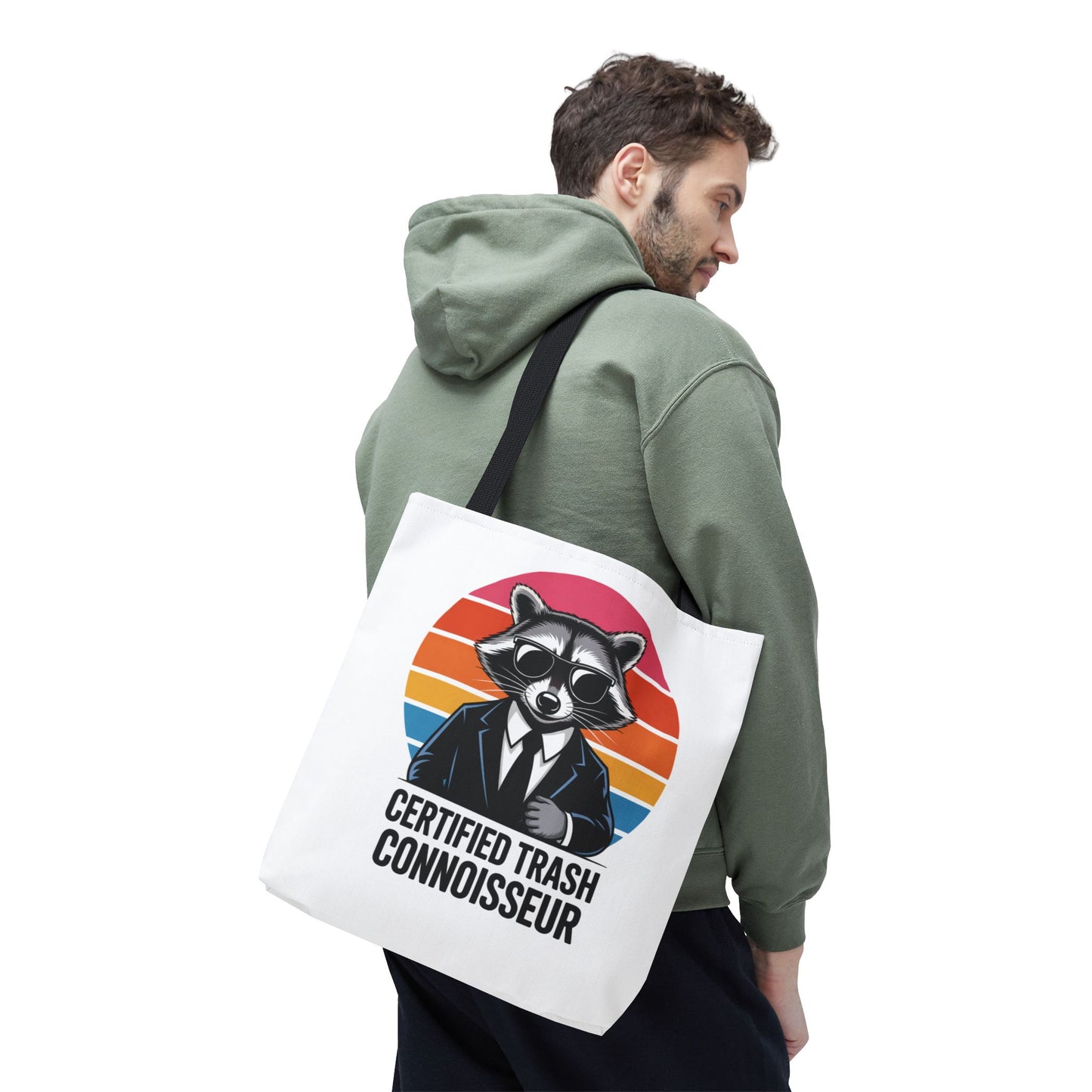 Certified Trash Connoisseur Raccoon Tote Bag Fun and Quirky Everyday Carry Trash Panda Bag