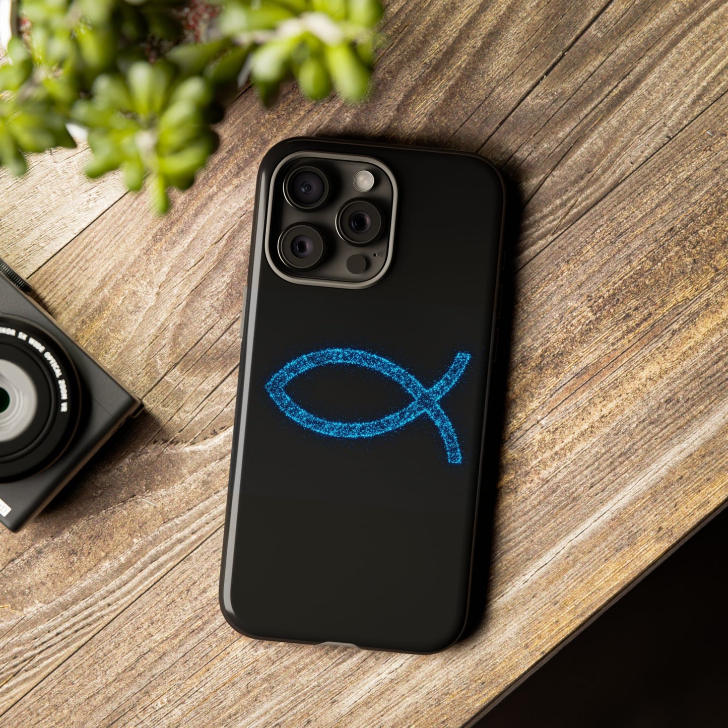 Stylish Tough iPhone Case with Sparkling Fish Design - Durable Phone Protection