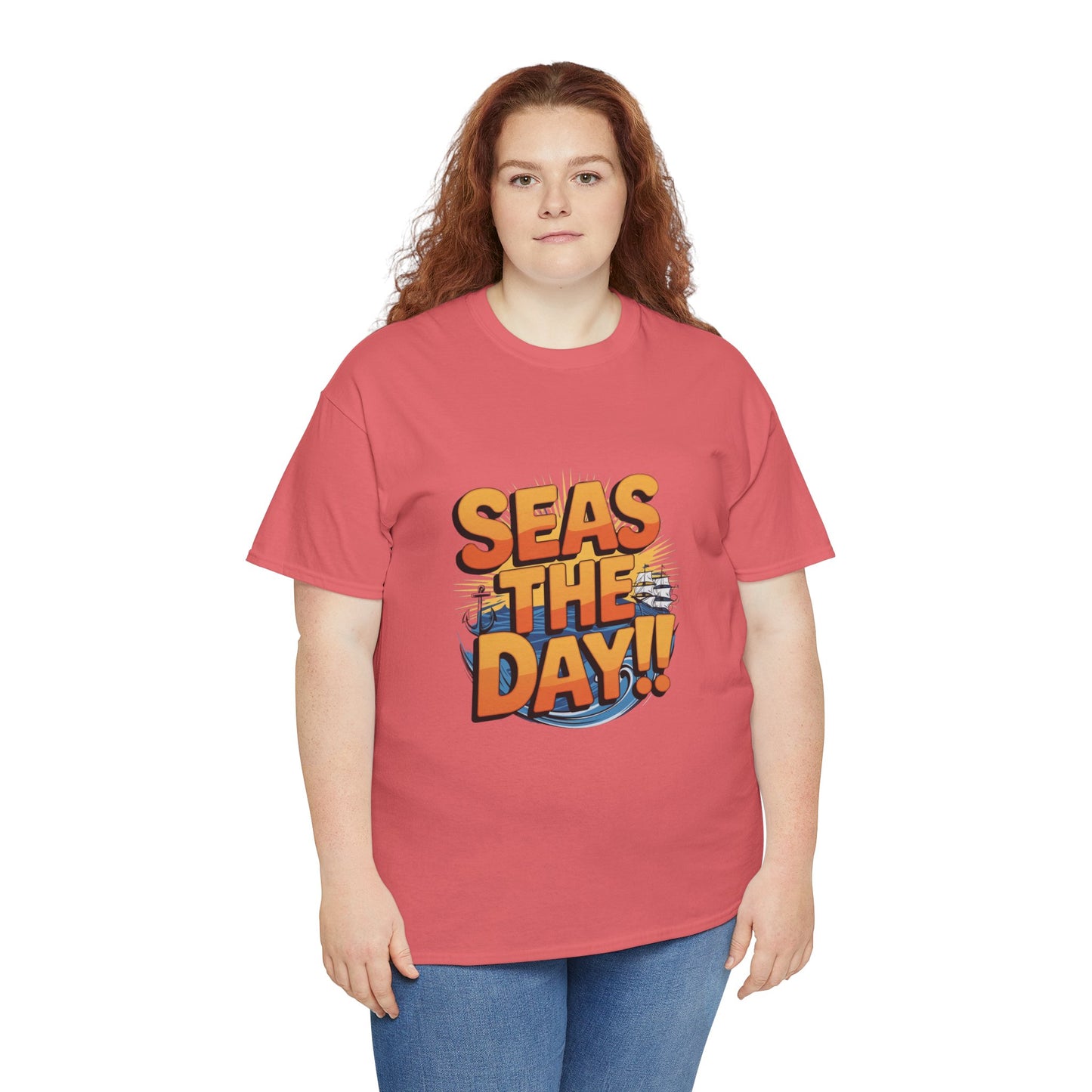 Seas The Day!! Tee • Ocean Pun Graphic Shirt • Comfort Colors Unisex Beachy Vibes • Nautical Aesthetic • Gift for Sea Lovers & Summer Vacays