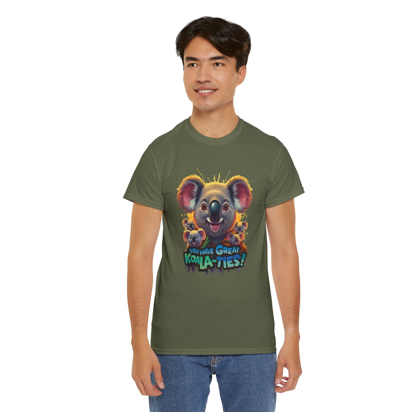 You Have Great Koala‑ties Tee – Cute Koala Pun T‑Shirt, Animal Lover Gift, Funny Wildlife Graphic, Unisex Casual Tee