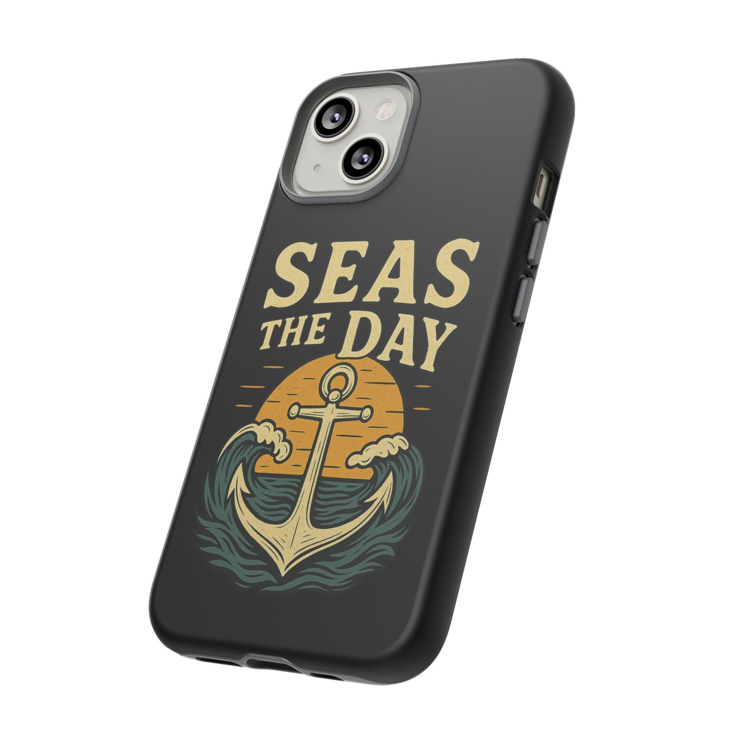 Seas the Day iPhone Case – Nautical Anchor Phone Cover – Ocean Pun Gift – Beach Lover iPhone Accessory – Summer Adventure Phone Case