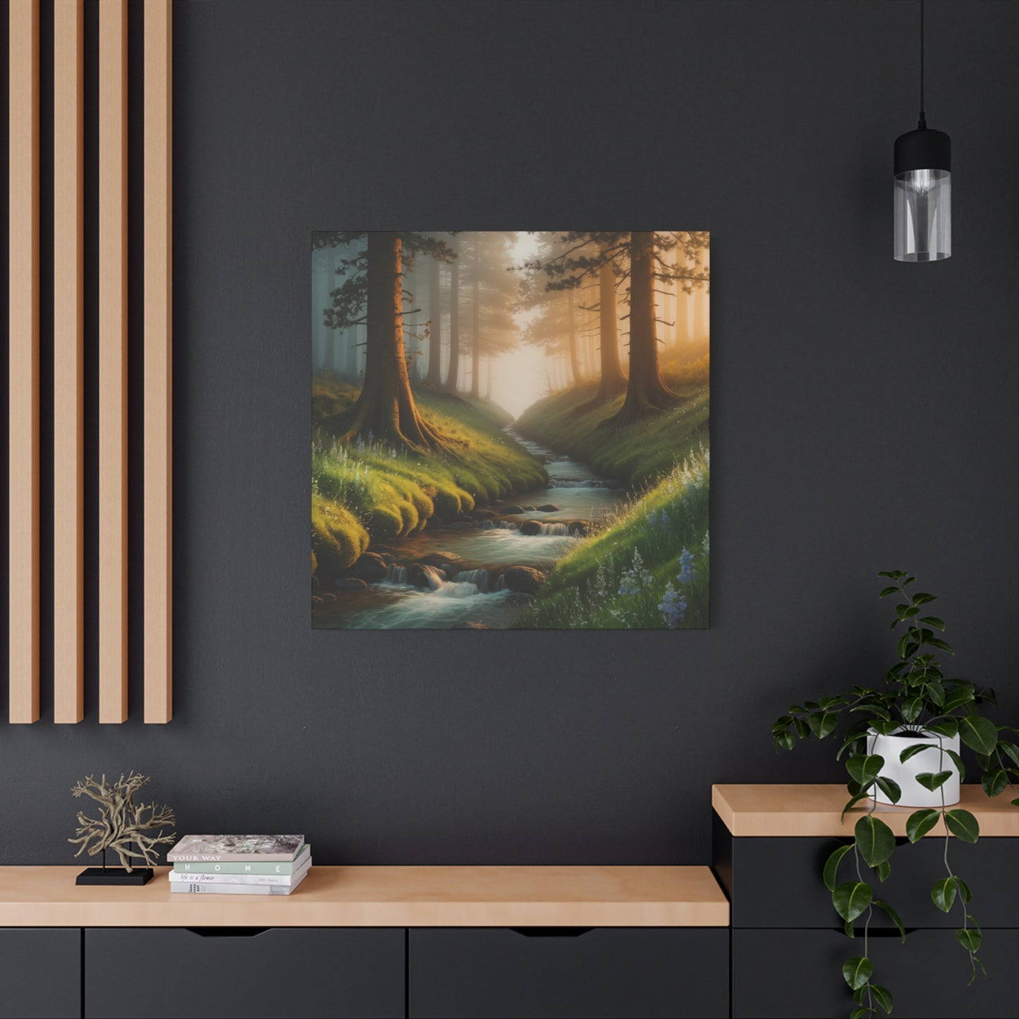 Forest Stream Canvas Art Nature Decor Modern Home Decoration Modern Art Nature Canvas