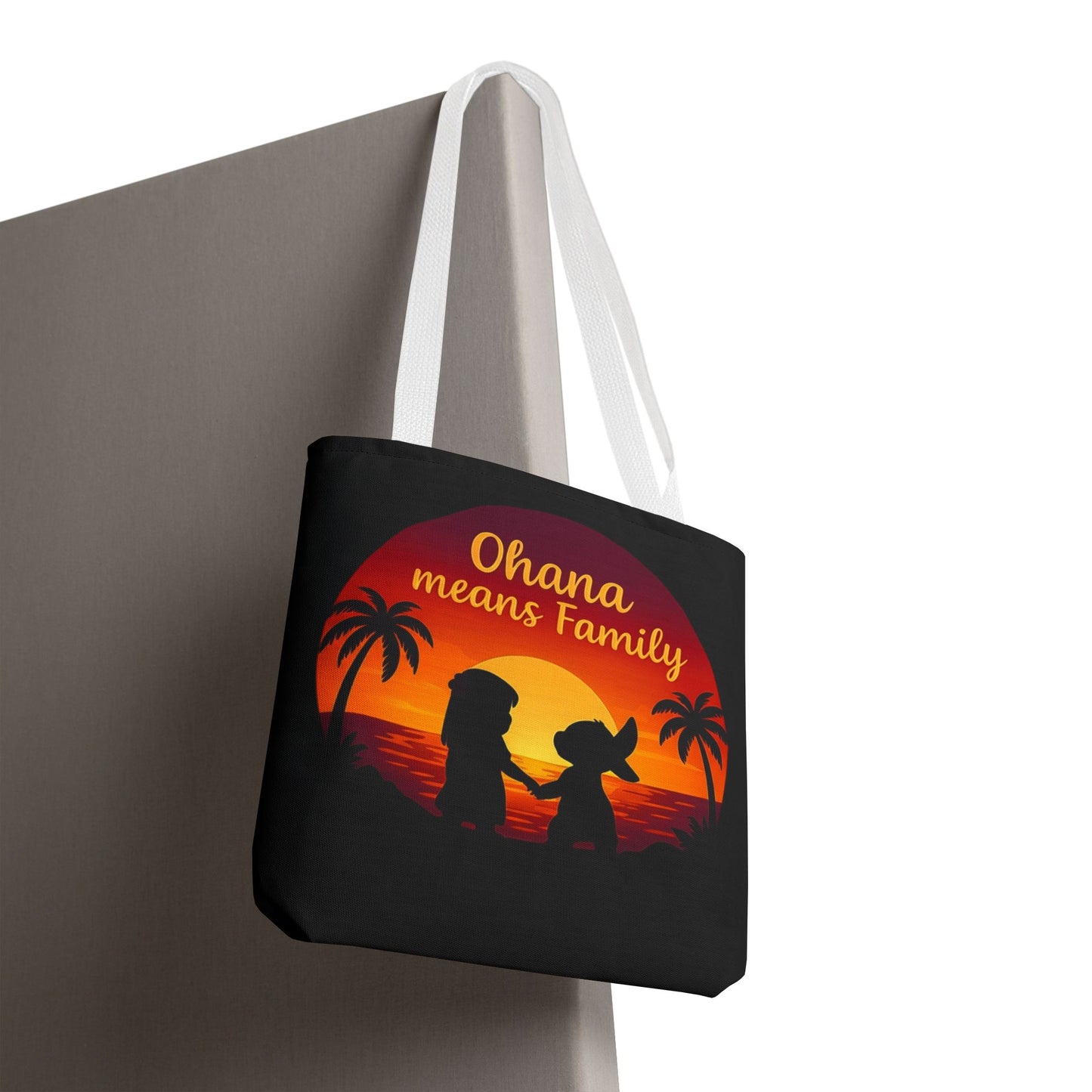 Ohana Means Family Tote Bag – Lilo and Stitch Inspired Bag, Hawaiian Quote, Disney Aesthetic Gift, Reusable Grocery or Beach Bag
