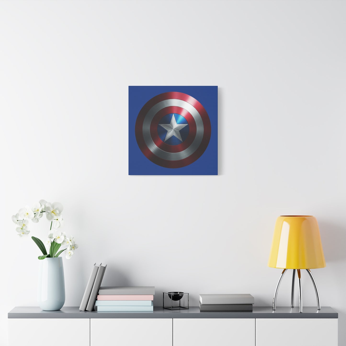 Superhero Shield Canvas Art - Stretched Matte Decor for Fans