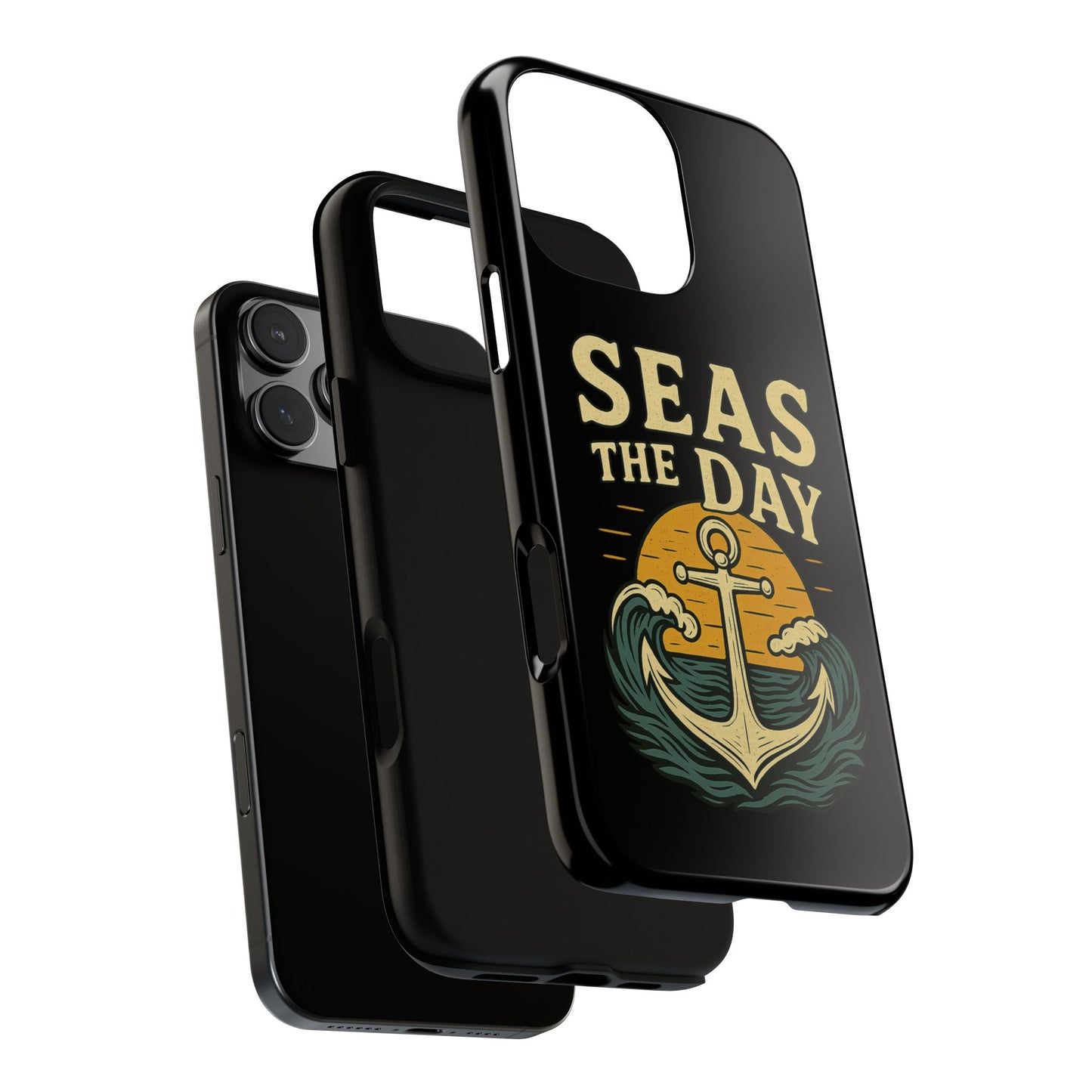 Seas the Day iPhone Case – Nautical Anchor Phone Cover – Ocean Pun Gift – Beach Lover iPhone Accessory – Summer Adventure Phone Case