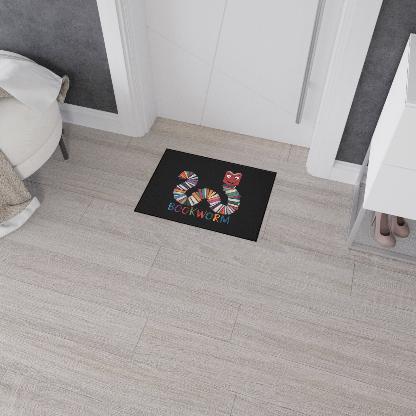 Floor Mat - Bookworm Design