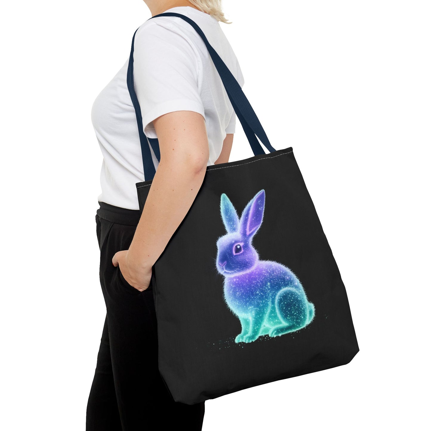 Bioluminescent Easter Bunny Tote Bag Easter Bag Easter Tote Reusable Shopping Bag