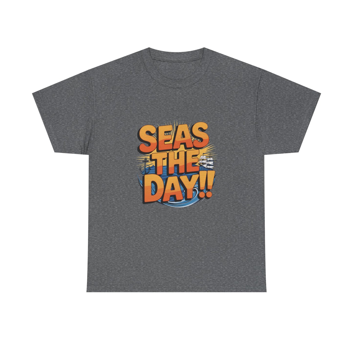 Seas The Day!! Tee • Ocean Pun Graphic Shirt • Comfort Colors Unisex Beachy Vibes • Nautical Aesthetic • Gift for Sea Lovers & Summer Vacays