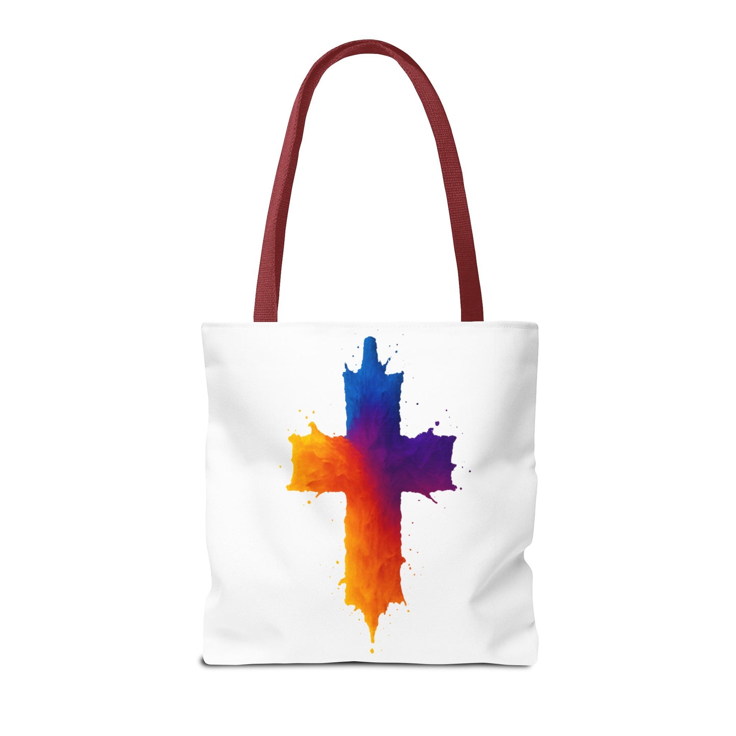 Watercolor Cross Tote Bag, Faith Tote, Christian Gift Bag, Religious Art Shoulder Bag, Inspirational Everyday Carry, Spiritual Cross Design Tote