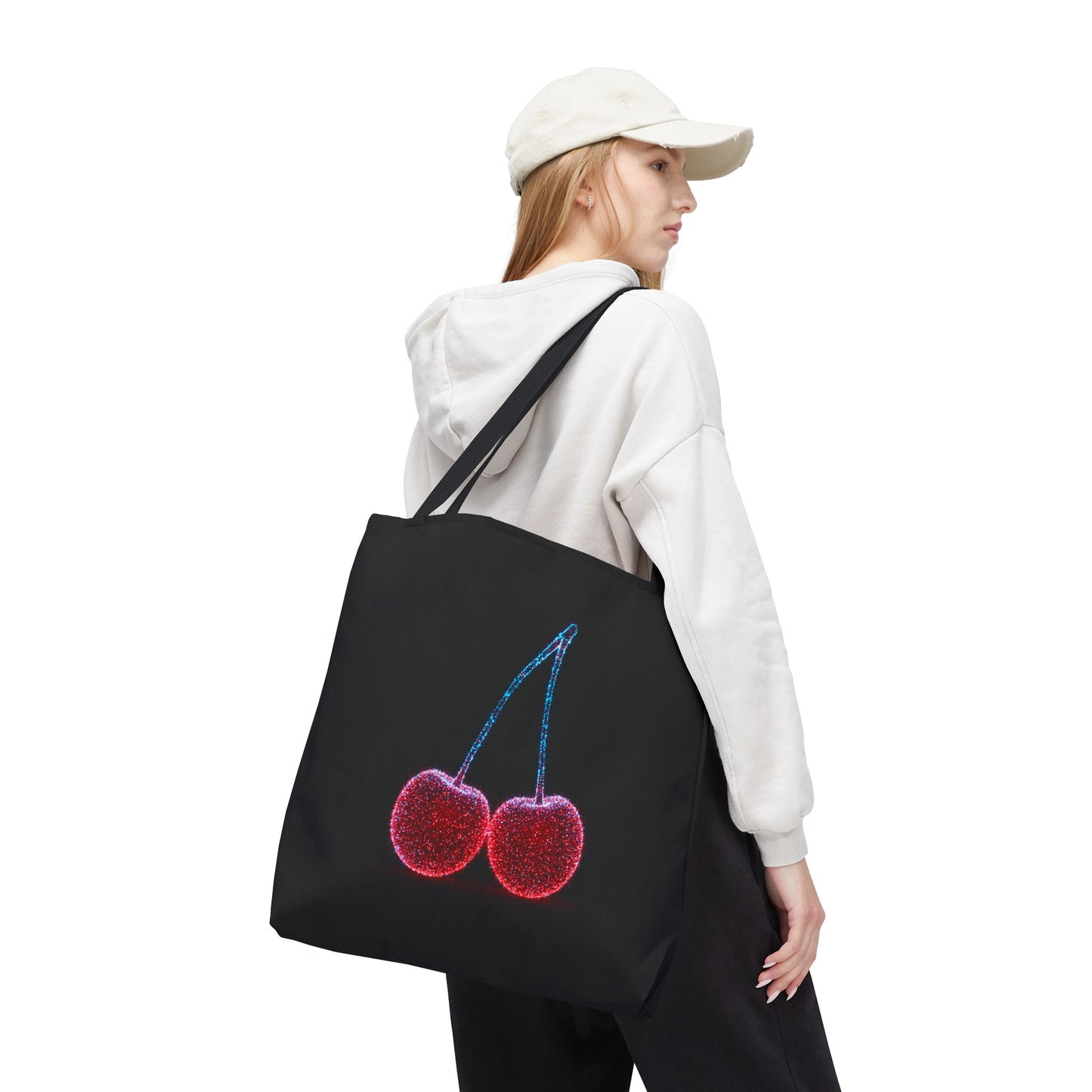 Sparkling Cherry Tote Bag Reusable Bag Shopping Bag Cherry Bag Reusable Tote