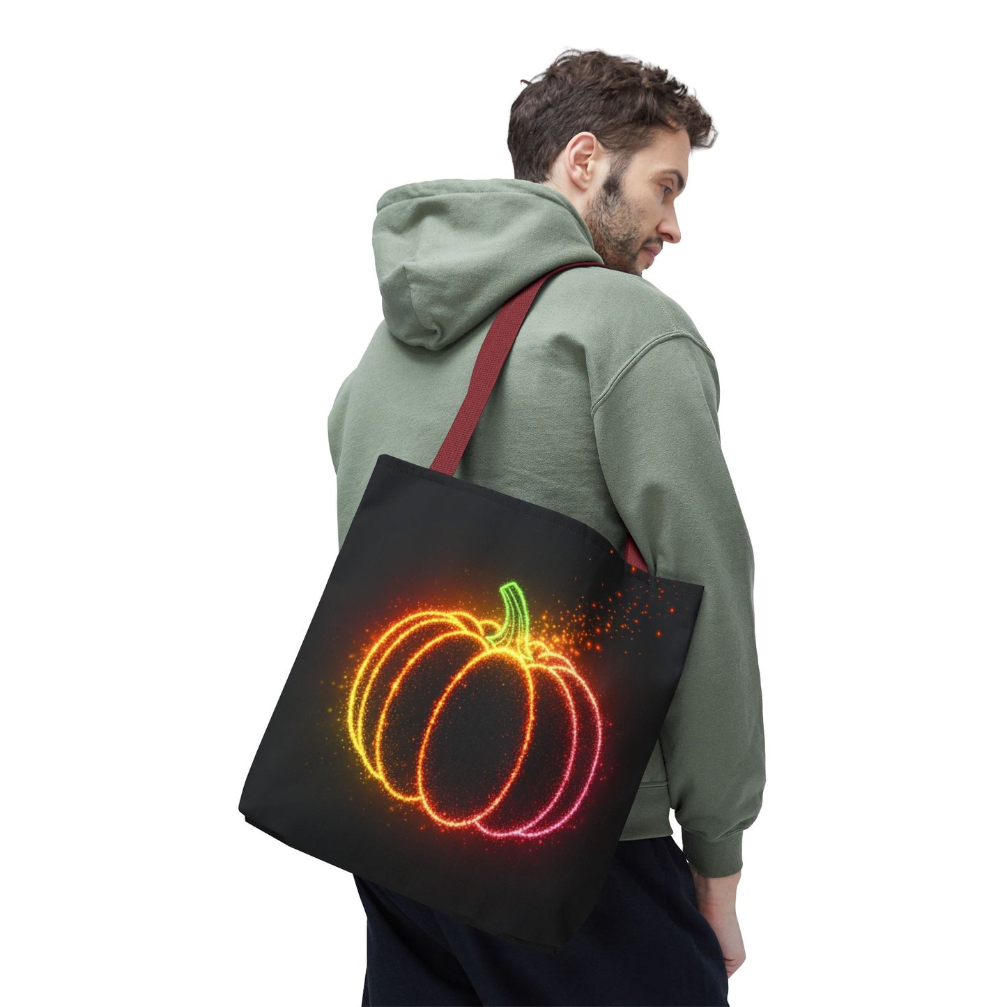 Neon Pumpkin Tote Bag, Halloween Tote, Fall Aesthetic Trick Or Treat Bag, Spooky Season Accessory, Pumpkin Bag, Fall Gift Idea