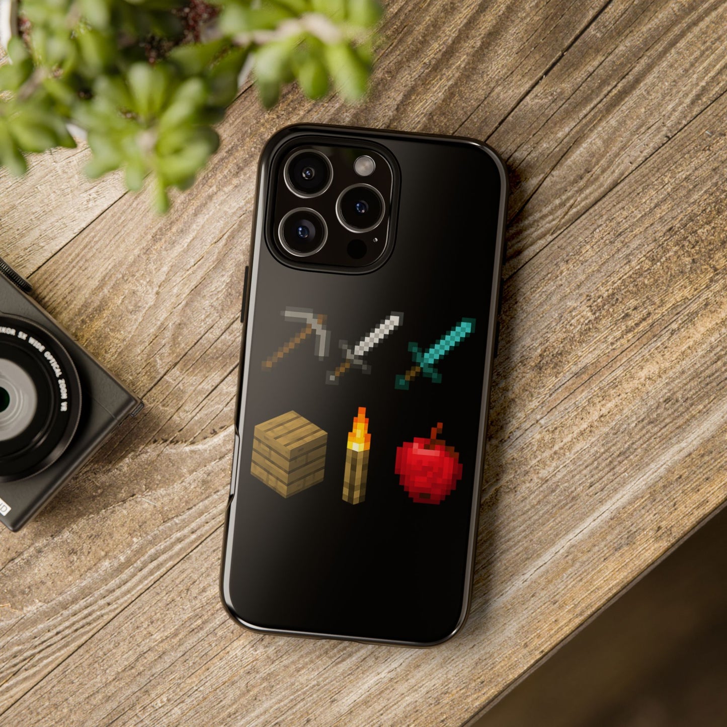Pixel Art iPhone Case - Gaming-Inspired Tough Case for Gamers inspired by Minecraft Phone Case