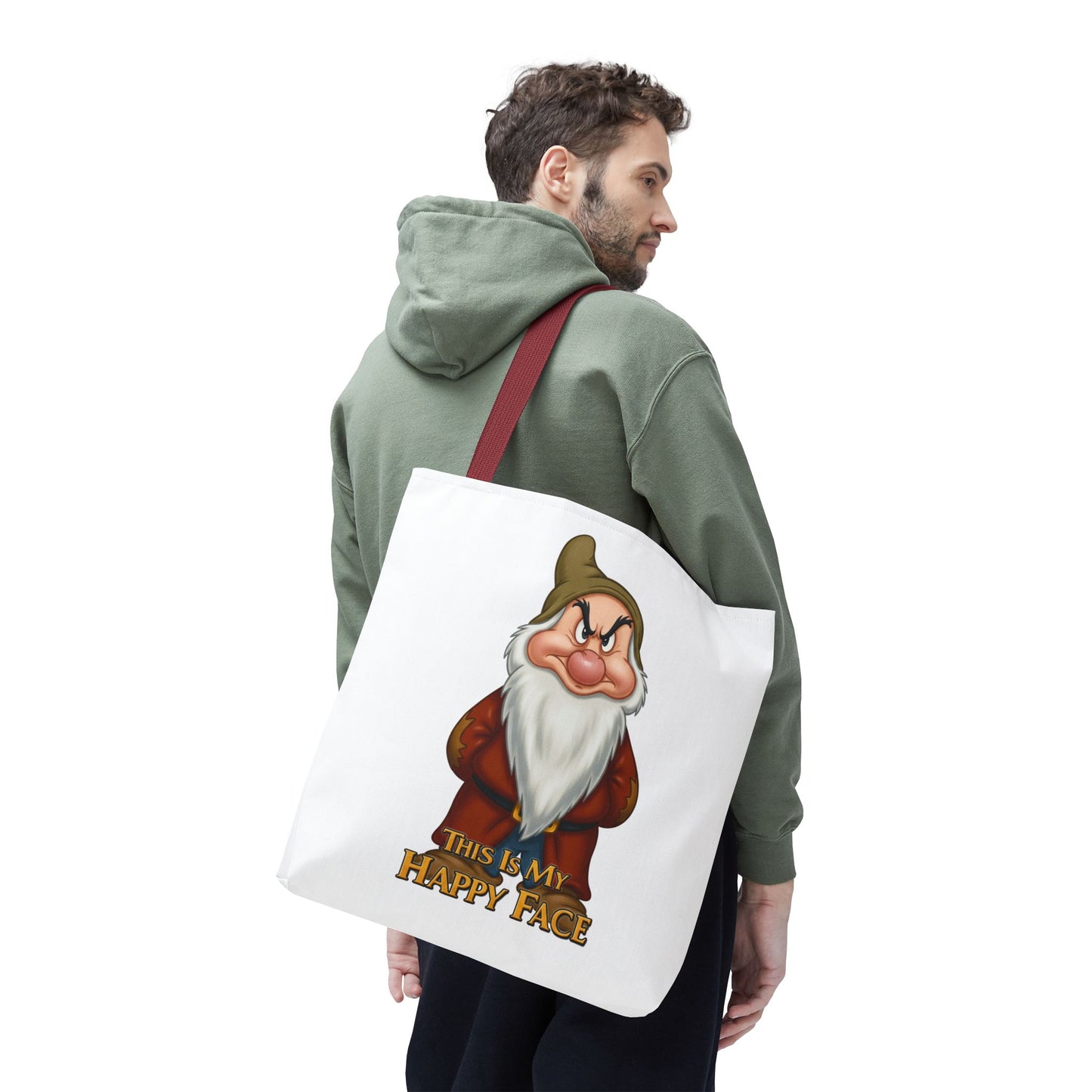 Grumpy Dwarf Tote Bag - "This Is My Happy Face"