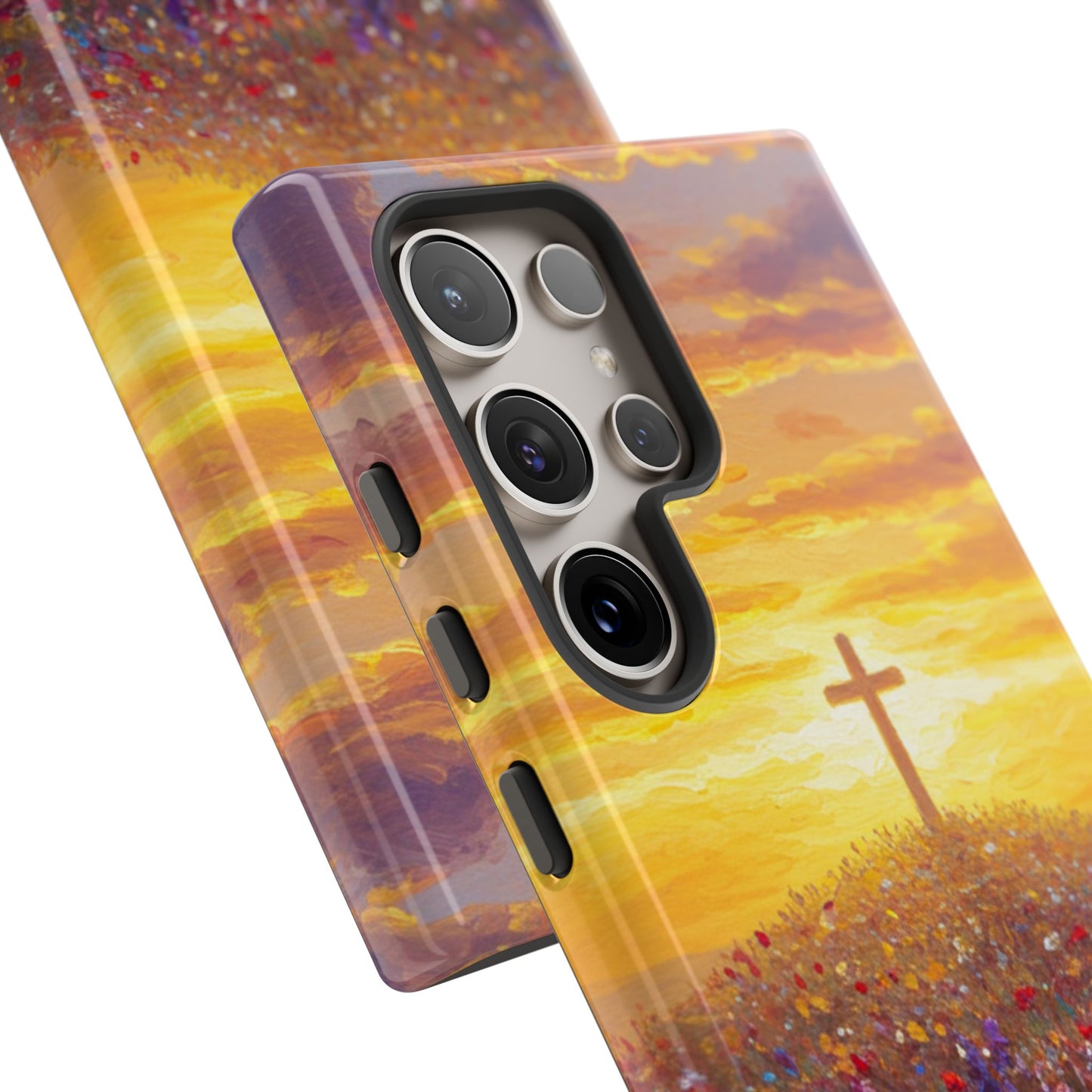 Samsung Phone Case - Monet Style Cross Christian Phone Case Spiritual Case Inspirational Samsung Case