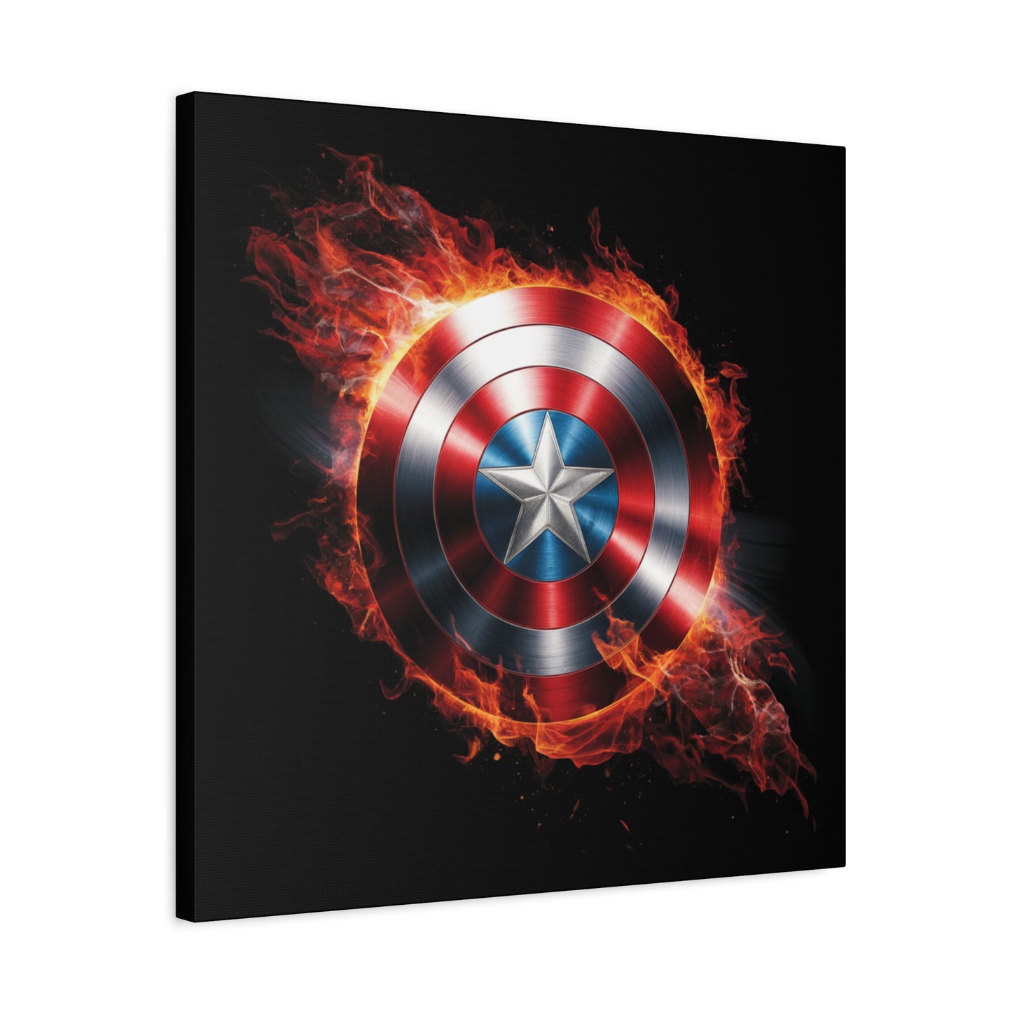 Captain America Shield Canvas Art - Stretched Matte Wall Decor