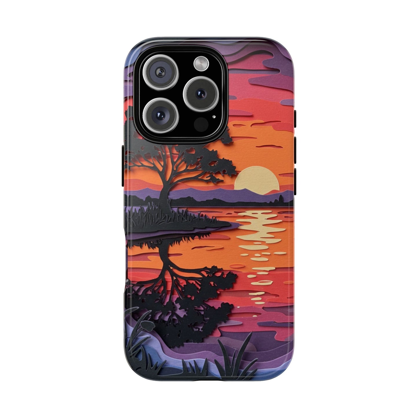 iPhone Case - Colorful Paper Art Sunset Design