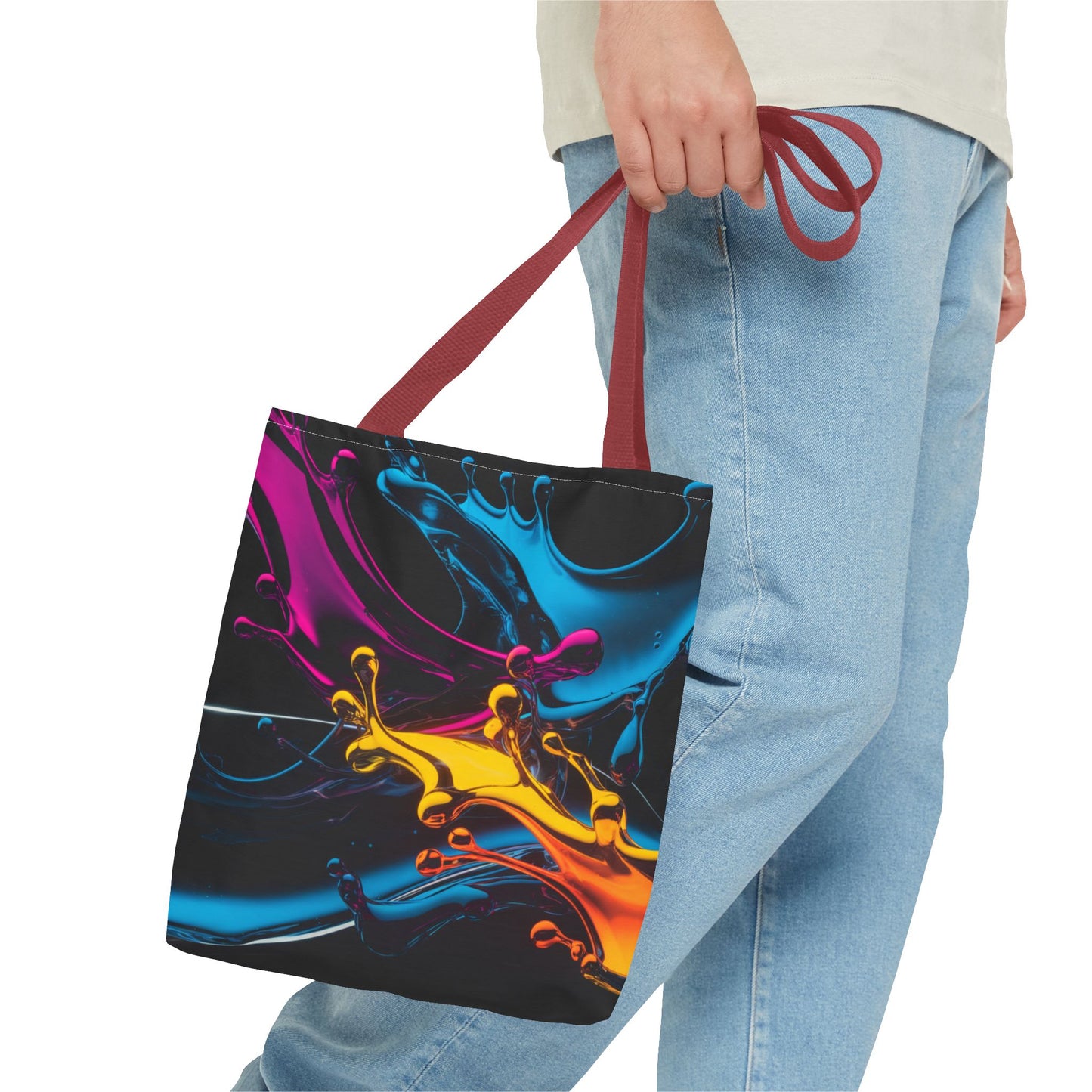 Abstract Neon Splash Tote Bag, Vibrant Colorful Art Bag, Reusable Shopping Bag, Modern Everyday Carryall, Bright Aesthetic Gift For Her