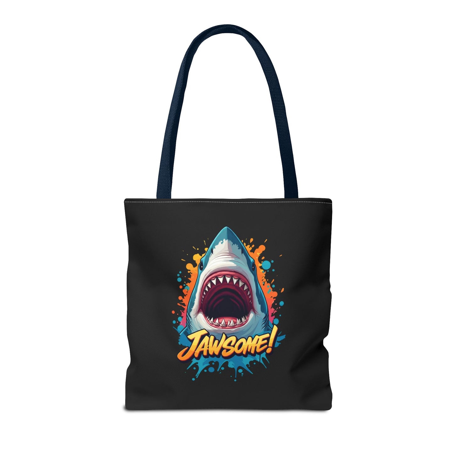 Shark Tote Bag – JAWSOME Funny Ocean Lover Bag – Durable Reusable Grocery, Beach, or Everyday Tote – Gift for Shark Fans & Sea Lovers