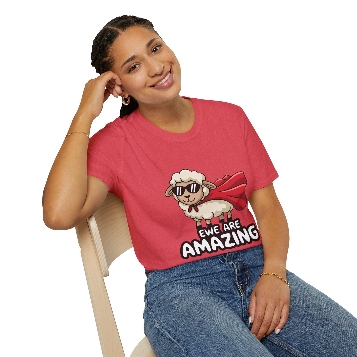 Ewe Are Amazing Funny Sheep Shirt – Cute Animal Pun T-Shirt – Superhero Lamb Graphic Tee for Farmers, Animal Lovers & Gift Giving
