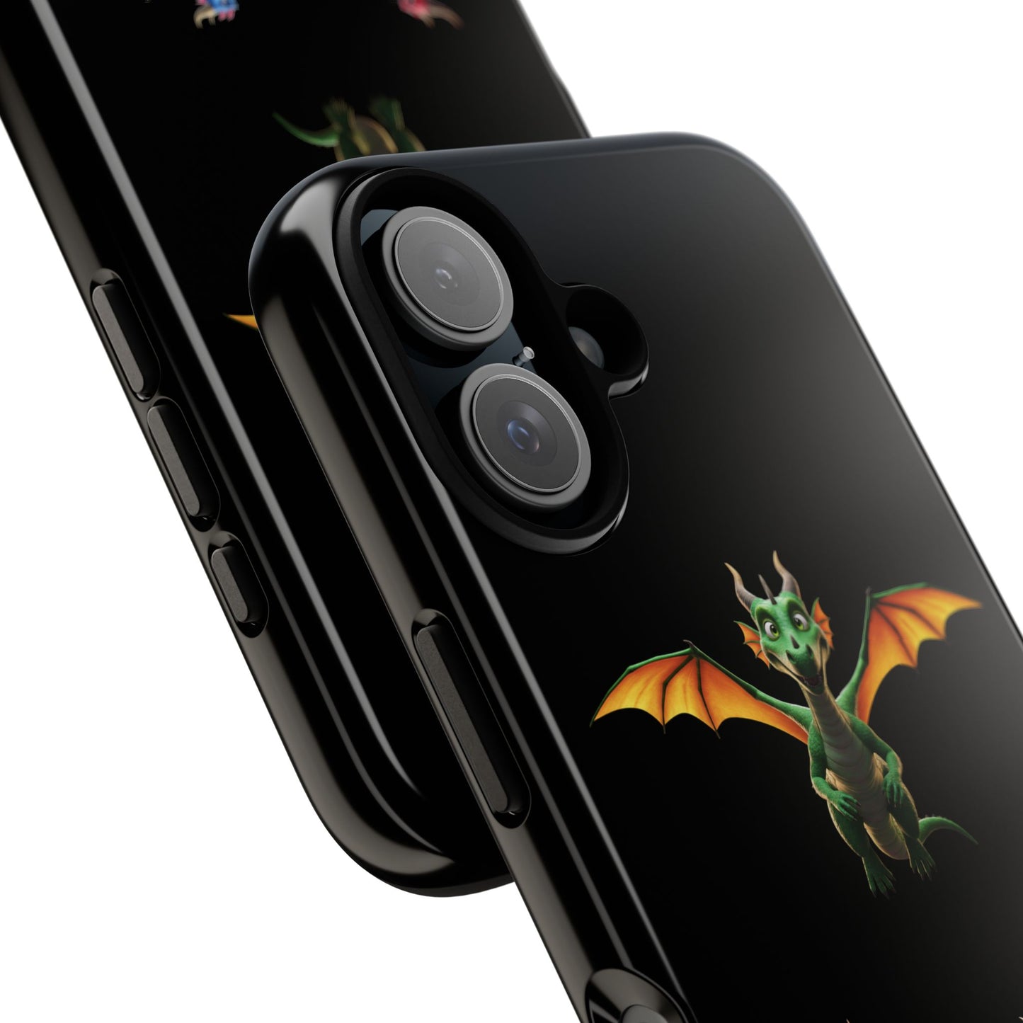 Vibrant Fantasy Dragon iPhone Case - Tough Armor Cover for iPhone 15/14/13 - Colorful Mythical Wings Gift for Dragon Lovers