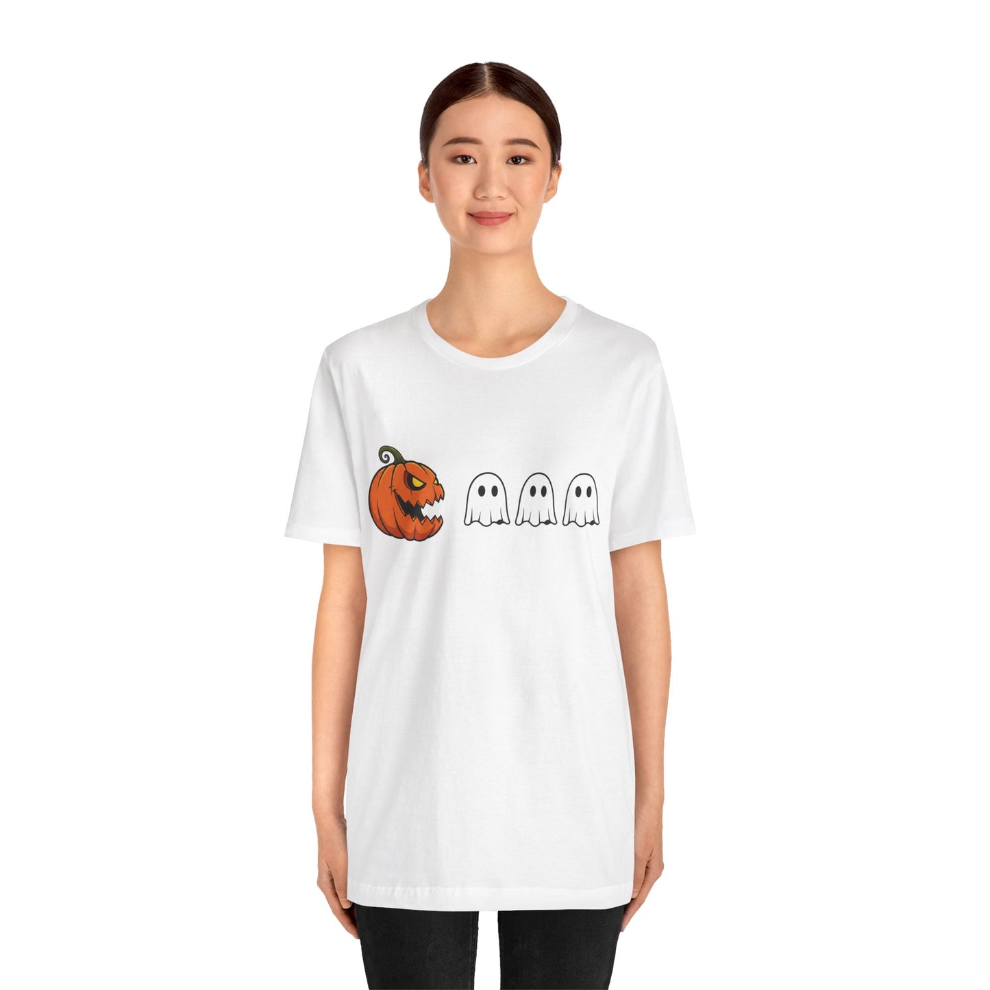 Pumpkin Pac-Man Shirt, Halloween Arcade Tee, Pumpkin Chase Ghosts Tee, Retro Gaming Halloween, Spooky Season Shirt, Vintage Game Pumpkin Top