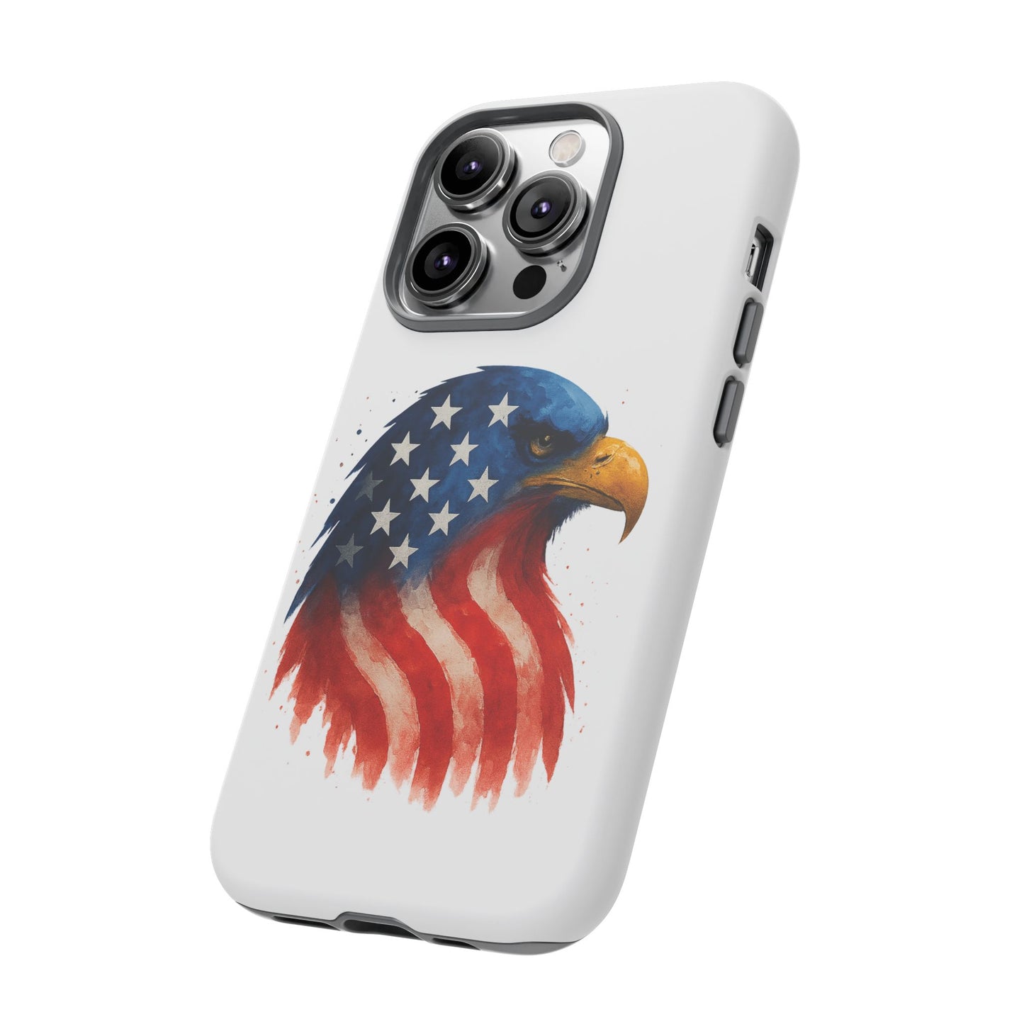 Patriotic Eagle iPhone Case - USA Flag Tough Cover, Dual-Layer Rugged Protection, 4th of July and Veteran Gift