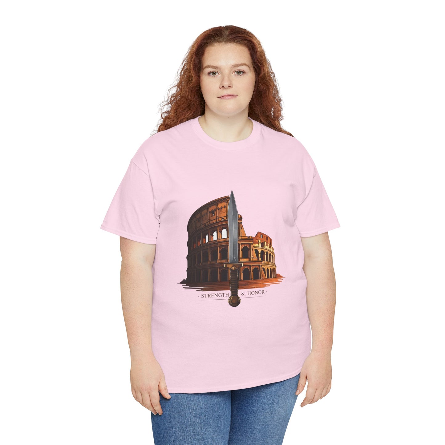 Strength & Honor Gladiator Shirt – Roman Colosseum Sword Graphic Tee – Ancient Rome History T-Shirt for Gladiator & Travel Fans