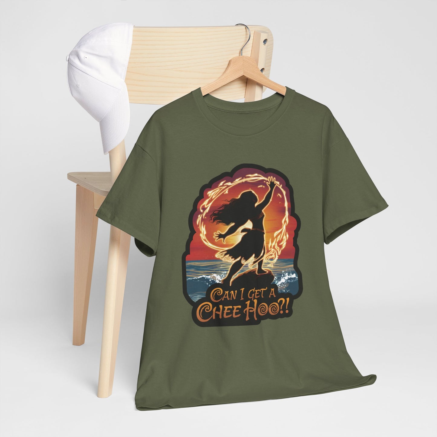 Can I Get a Chee Hoo Shirt – Hawaiian Island Vibes Tee – Hula Dancer Sunset Graphic T-Shirt – Polynesian Luau Party Unisex Top