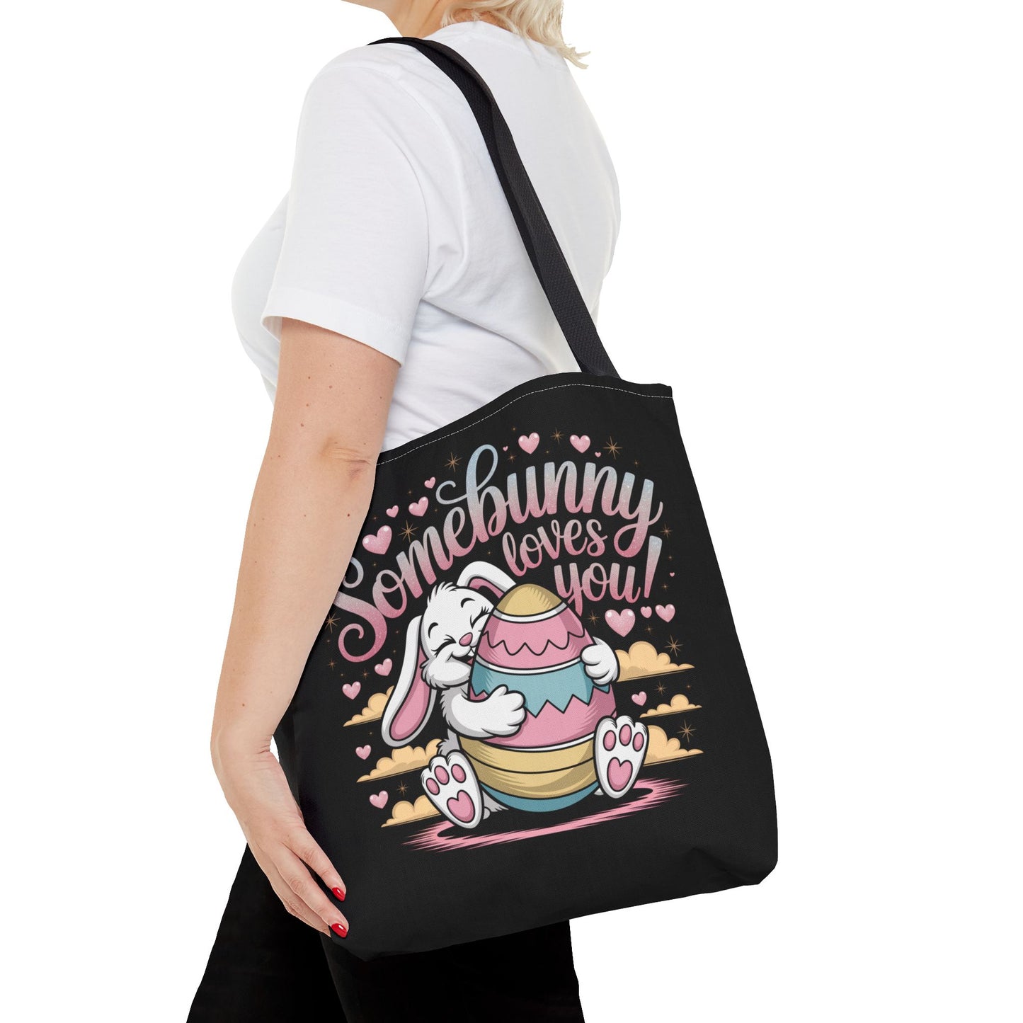 Easter Bunny Tote Bag Somebunny Loves You Easter Bag Bunny