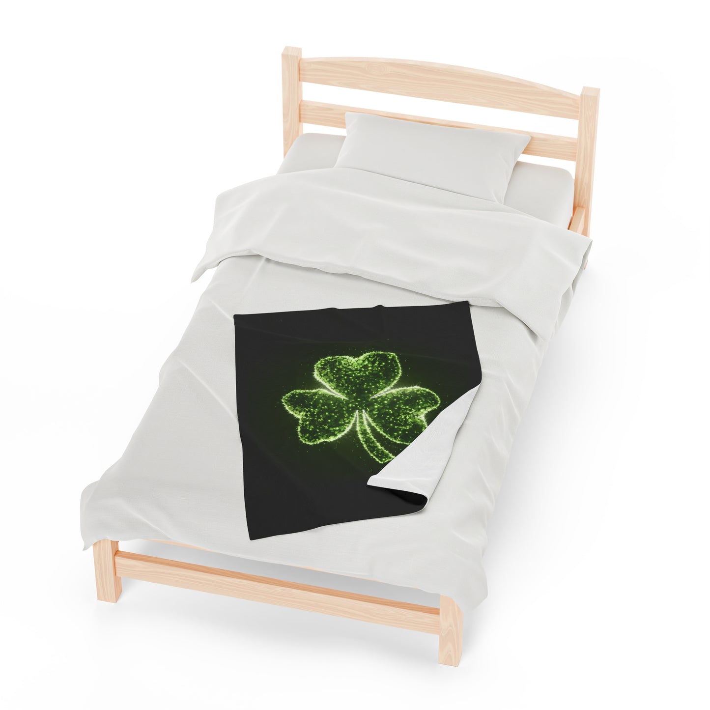 Plush Blanket with Shamrock Design