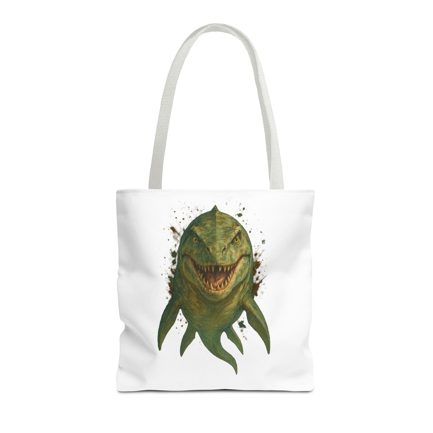 Watercolor Mosasaurus Tote Bag - Prehistoric Sea Monster Art, Dinosaur Ocean Reptile Gift, Eco Canvas Bag for Dino and Marine Fans