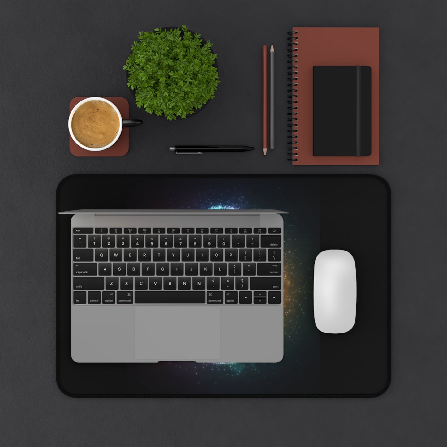 Desk Mat - Bioluminescent Easter Egg Easter Mouse Pad Easter Decor Easter Egg Office Decor