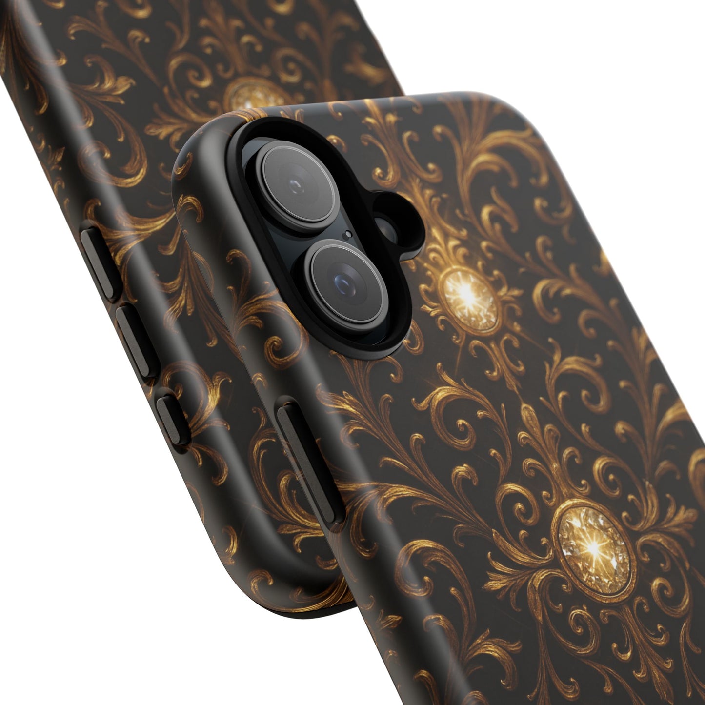 Baroque iPhone Case β Elegant Gold Floral Scroll Design for iPhone 16, 15, 14, 13, Pro Max & More