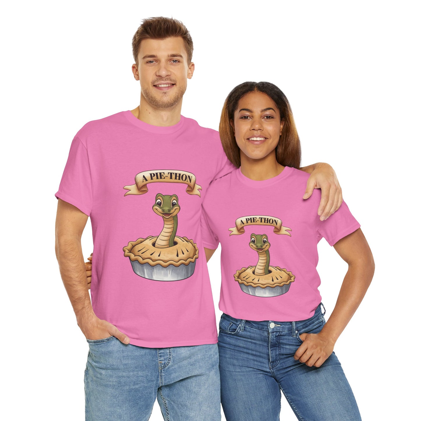 A Pie-Thon Funny Snake Pun Shirt – Cute Animal Joke T-Shirt – Quirky Graphic Tee for Pun Lovers, Reptile Fans, and Unique Gift Ideas