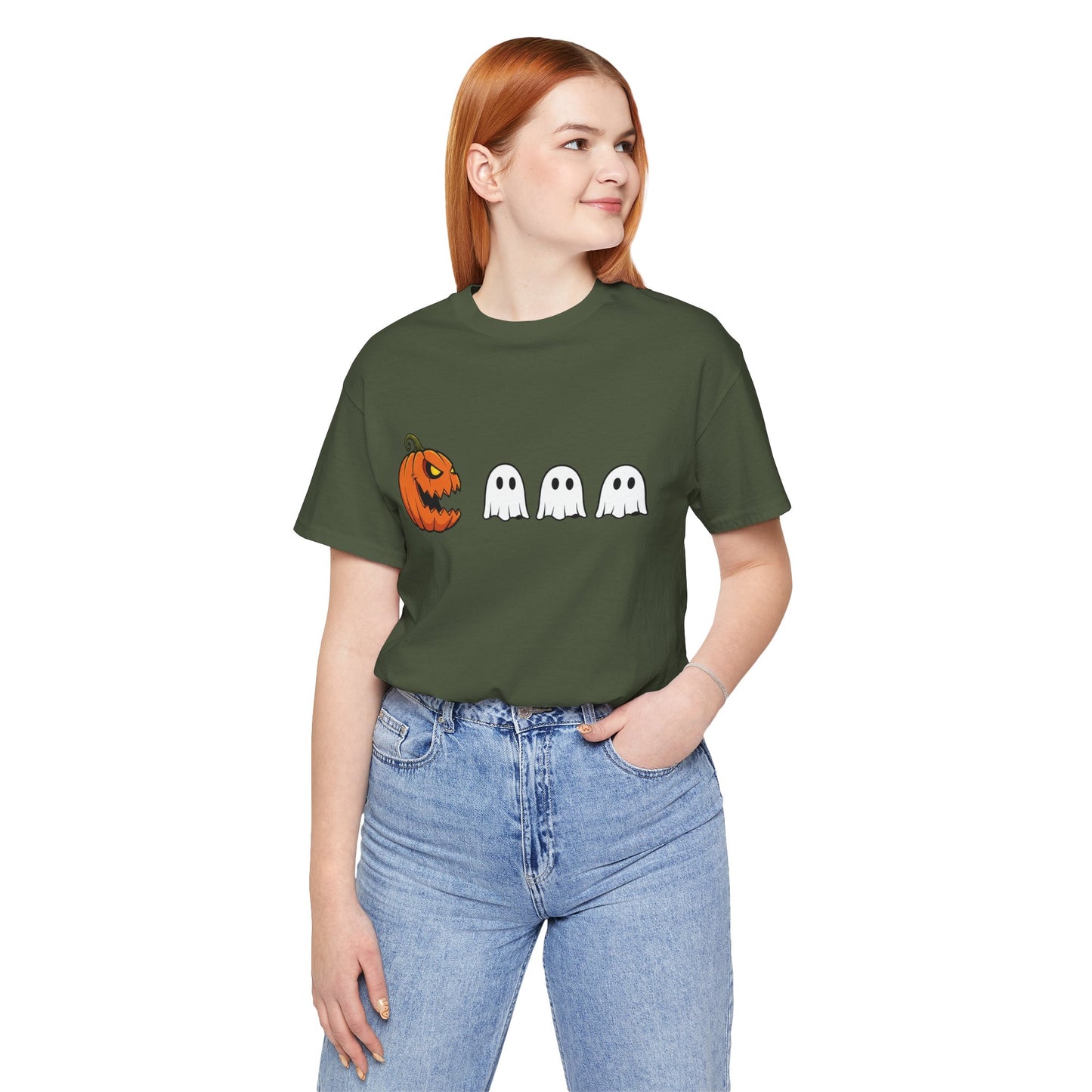 Pumpkin Pac-Man Shirt, Halloween Arcade Tee, Pumpkin Chase Ghosts Tee, Retro Gaming Halloween, Spooky Season Shirt, Vintage Game Pumpkin Top