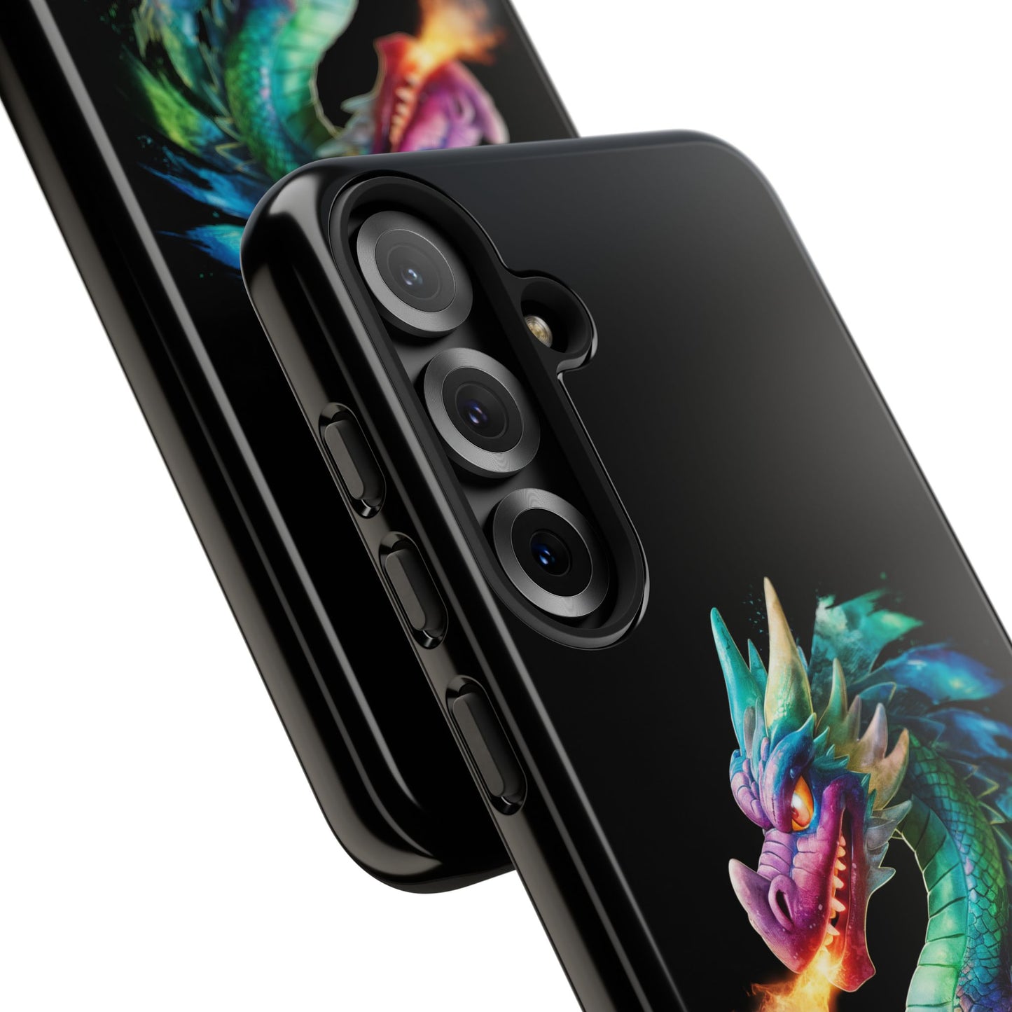Fire-Breathing Dragon Samsung Case - Tough Fantasy Art Cover - Dark Academia Aesthetic Geek Gift for Galaxy S23/S24/S25/Ultra
