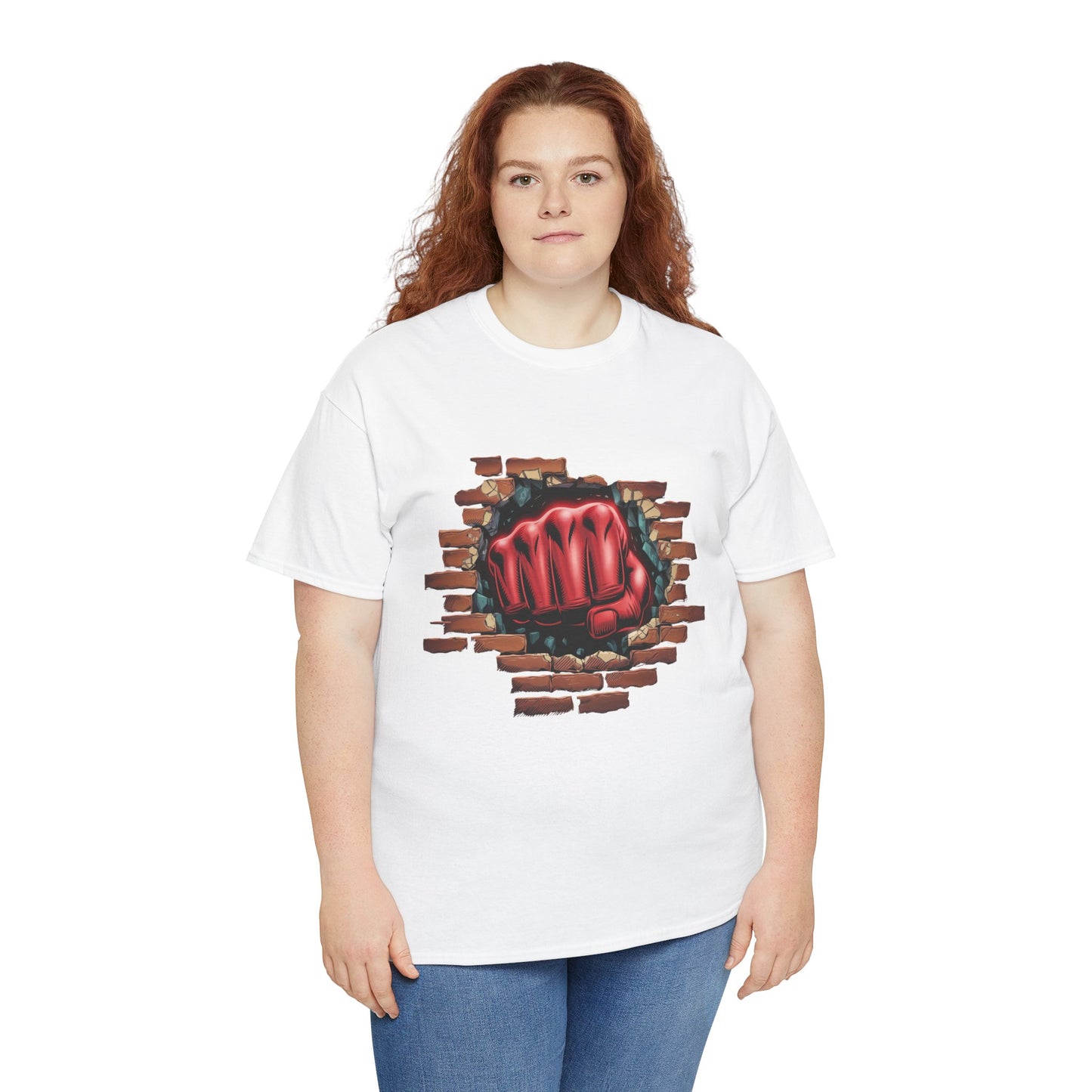 Impact Fist Graphic T-Shirt – Punch Through Brick Wall Design | Bold Streetwear Tee for Fighters, Gym & Edge-Lovers