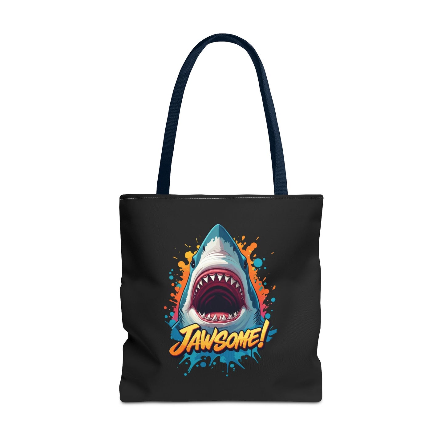 Shark Tote Bag – JAWSOME Funny Ocean Lover Bag – Durable Reusable Grocery, Beach, or Everyday Tote – Gift for Shark Fans & Sea Lovers