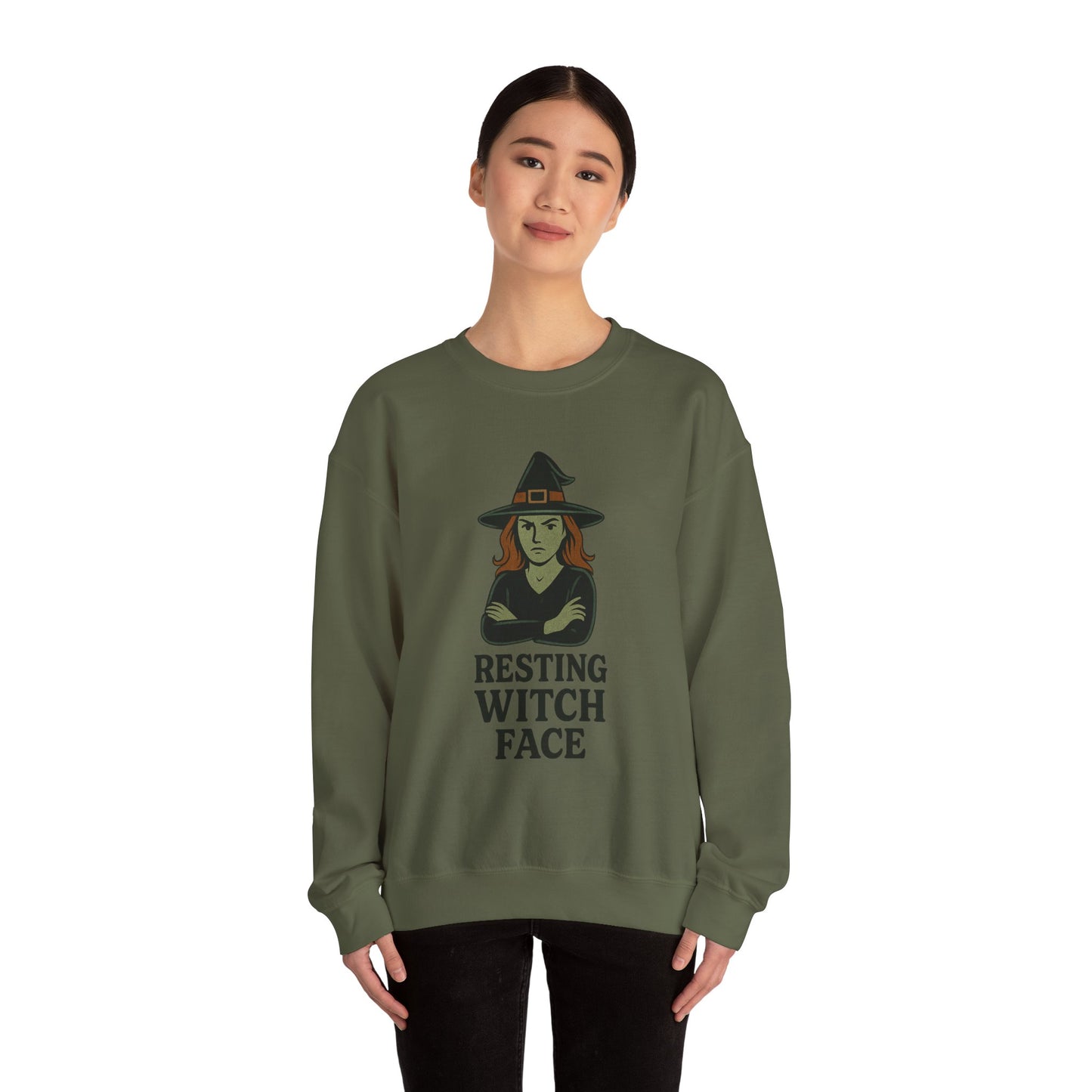 Resting Witch Face Sweatshirt, Funny Halloween Witch Crewneck, Spooky Season Sweatshirt, Fall Humor Graphic Pullover, Witchy Gift