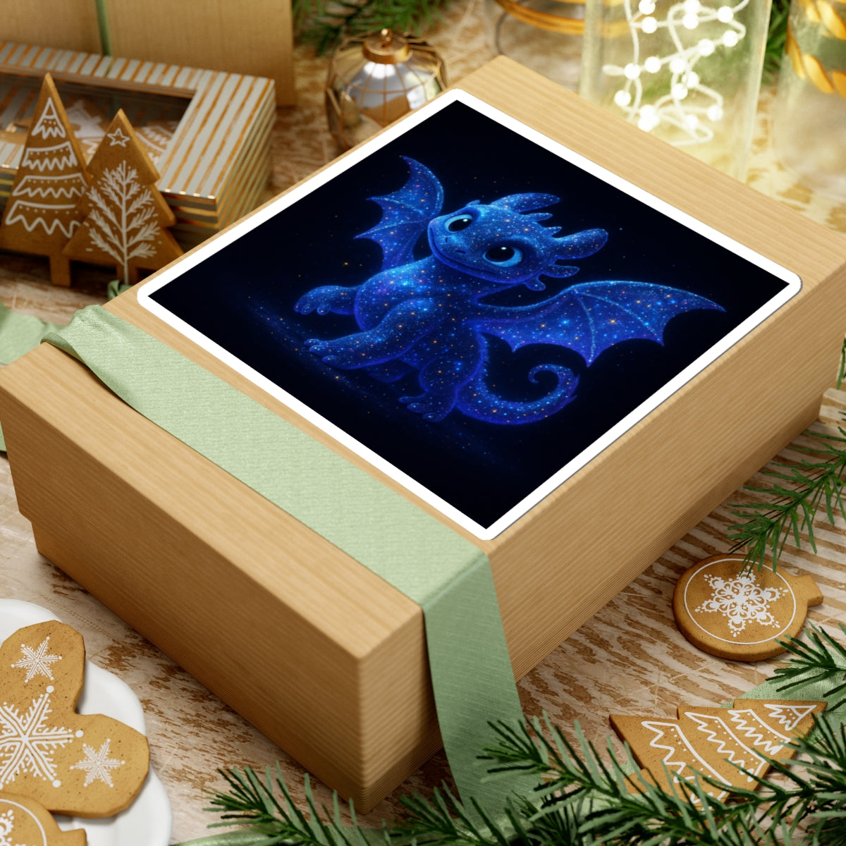 Galaxy Dragon Vinyl Sticker - Cute Fantasy Starry Night Dragon Decal for Laptop, Skateboard, Journal, Water Bottle & Gift