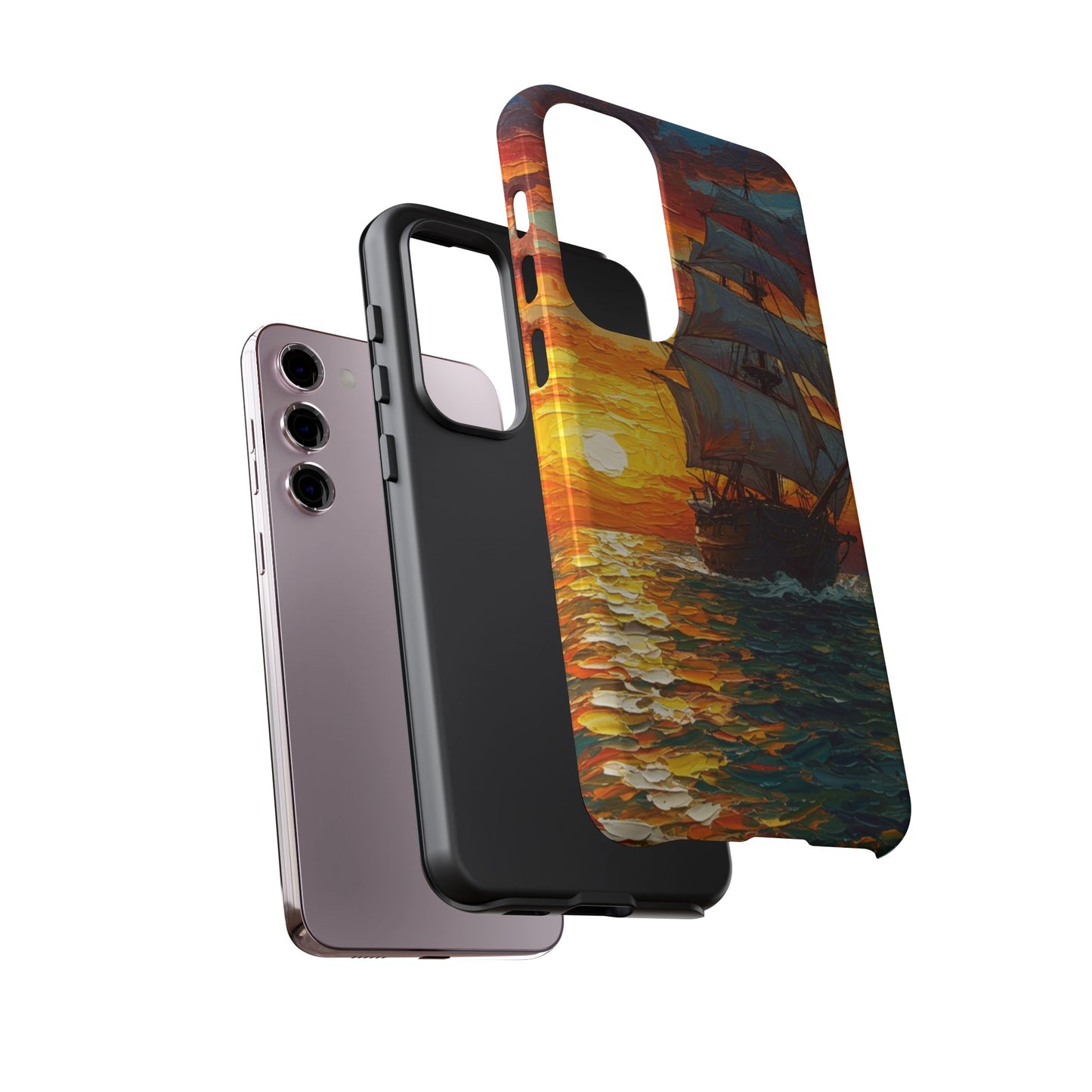 Samsung Galaxy Case - Ship Sailing at Sunset Design