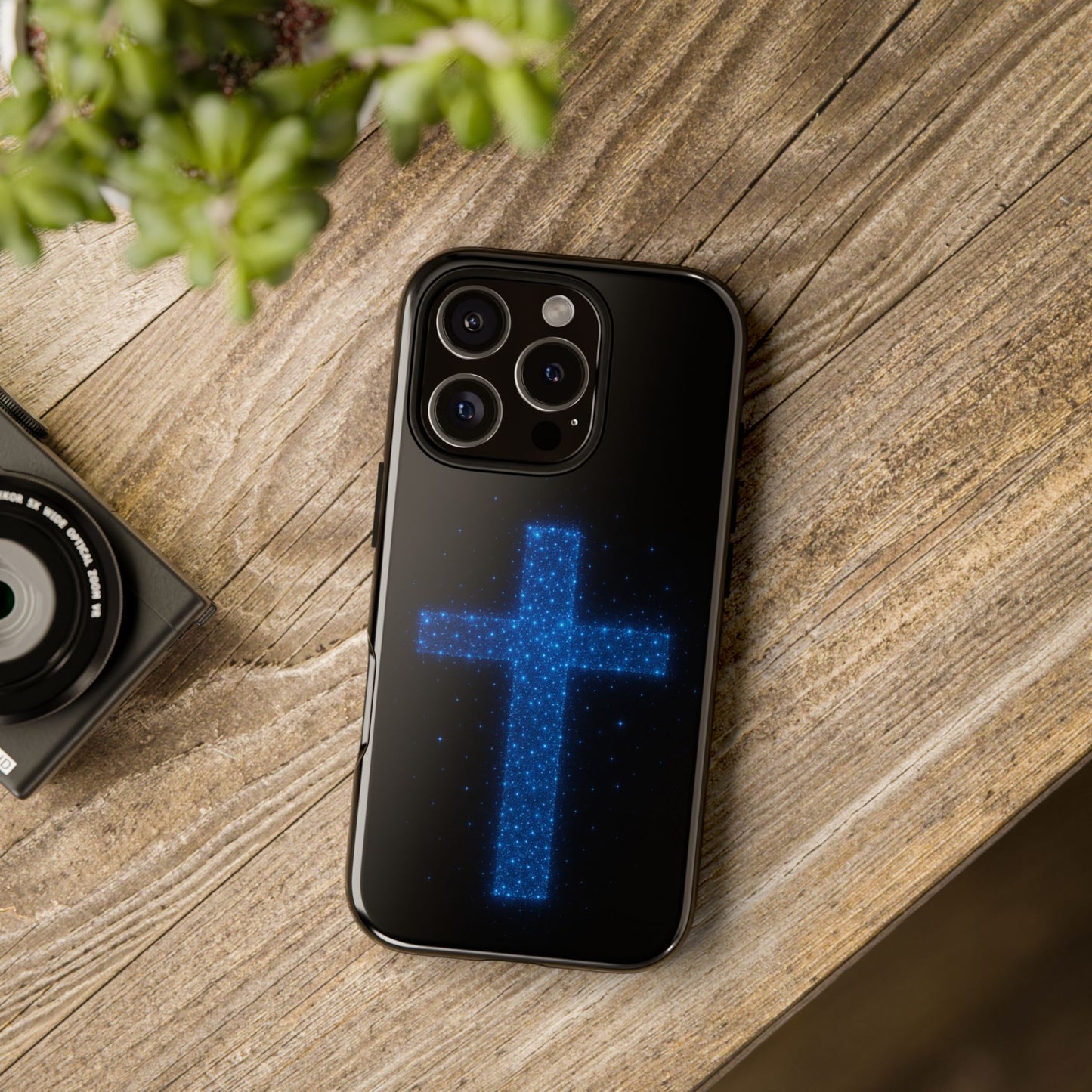 iPhone Case - Bioluminescent Cross Design Christian Phone Case Spiritual iPhone Case Gift for Believers